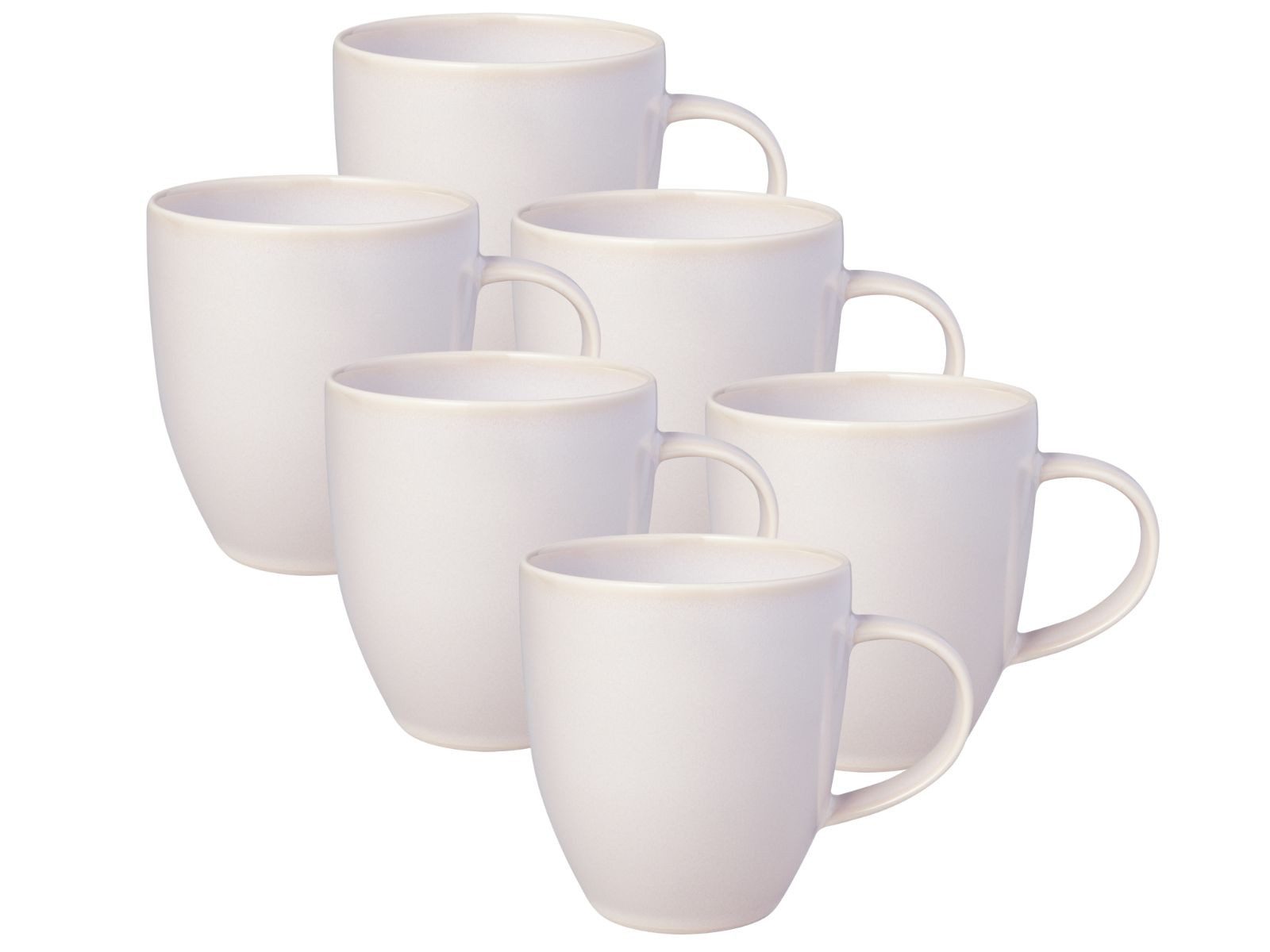 like. by Villeroy & Boch Geschirr-Set Crafted Cotton Becher mit Henkel 0,35l Set6, Premium Porcelain