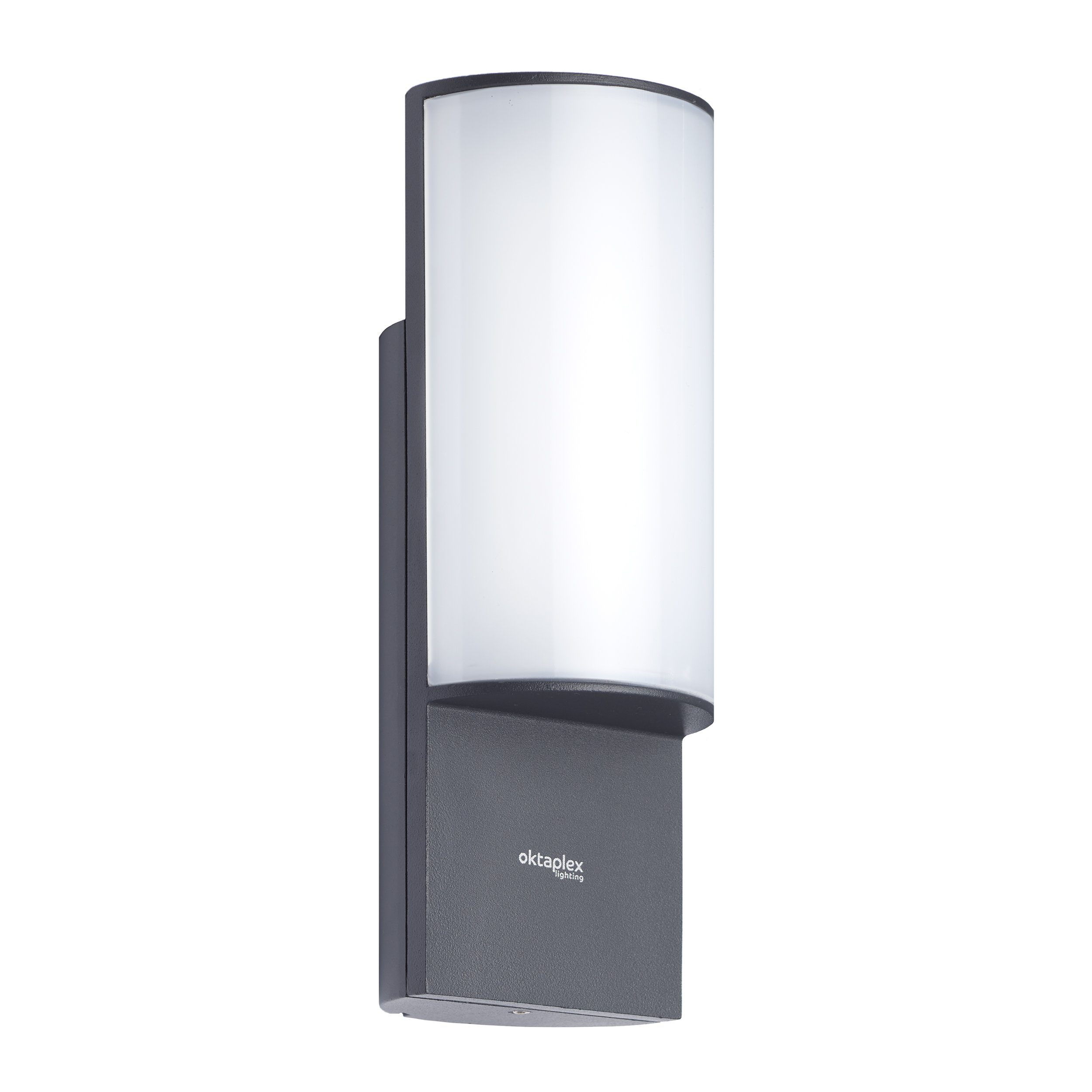 Oktaplex lighting LED Außen-Wandleuchte Beli, Diffusor, LED fest integriert, Warmweiß, Außenlampe Aluminium halbrund IP54 Leuchte 10W 800 Lumen