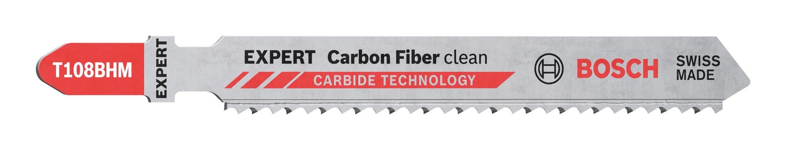 BOSCH Stichsägeblatt Expert Carbon Fiber Clean EXPERT T 108 BHM VE (3 Stück), À Carbon Fiber Clean