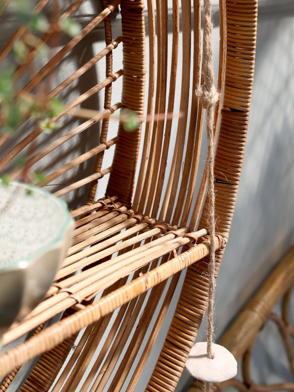 Chic Antique Wandregal Rattan Goa Scandi Bohemian Rund 60cm