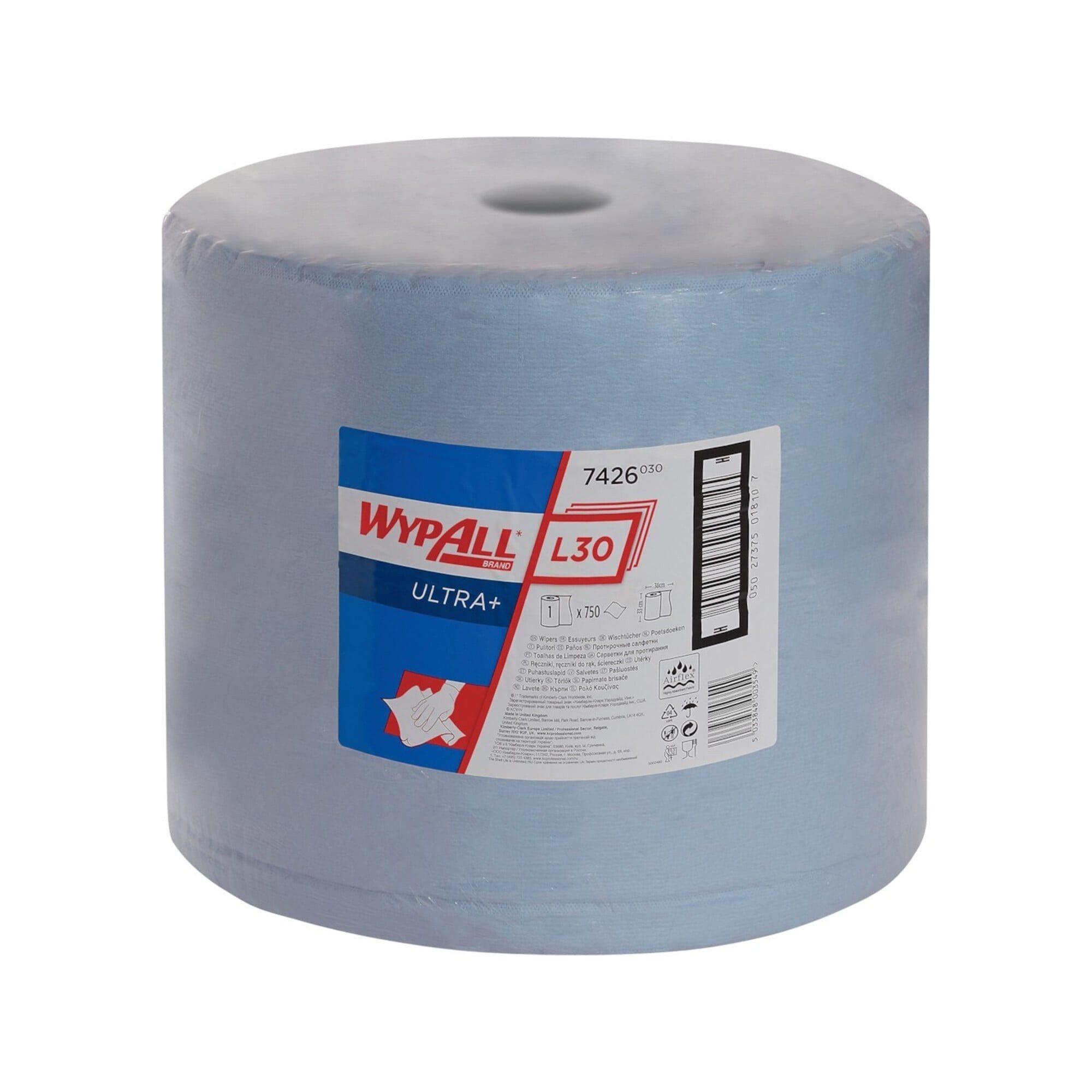 Wypall WypAll Papierwischtücher für industrielle Reinigungsaufgaben L30, Jumb Reinigungstuch