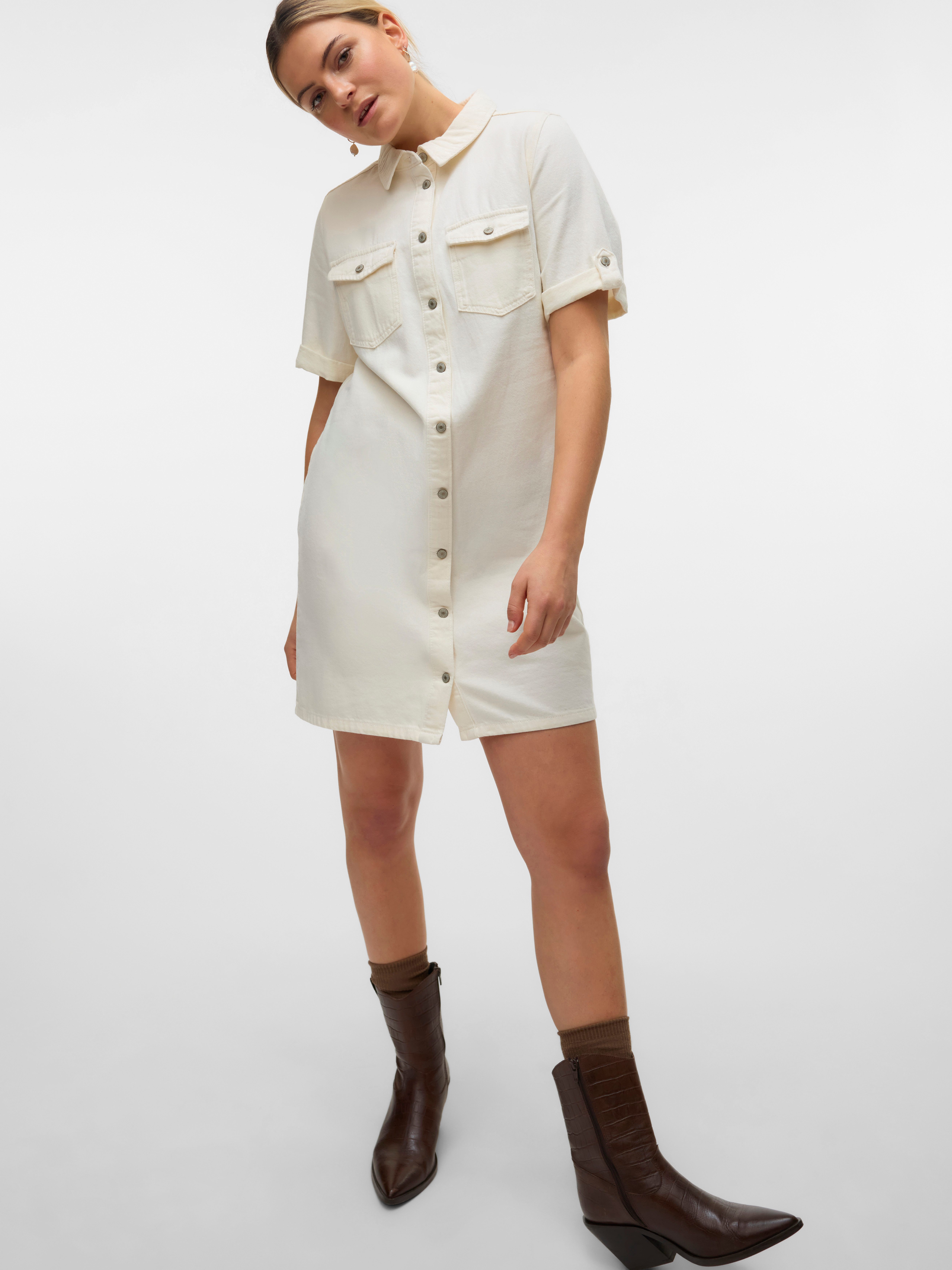 Vero Moda Jeanskleid VMJENNIE SS SHORT DENIM DRESS NOOS