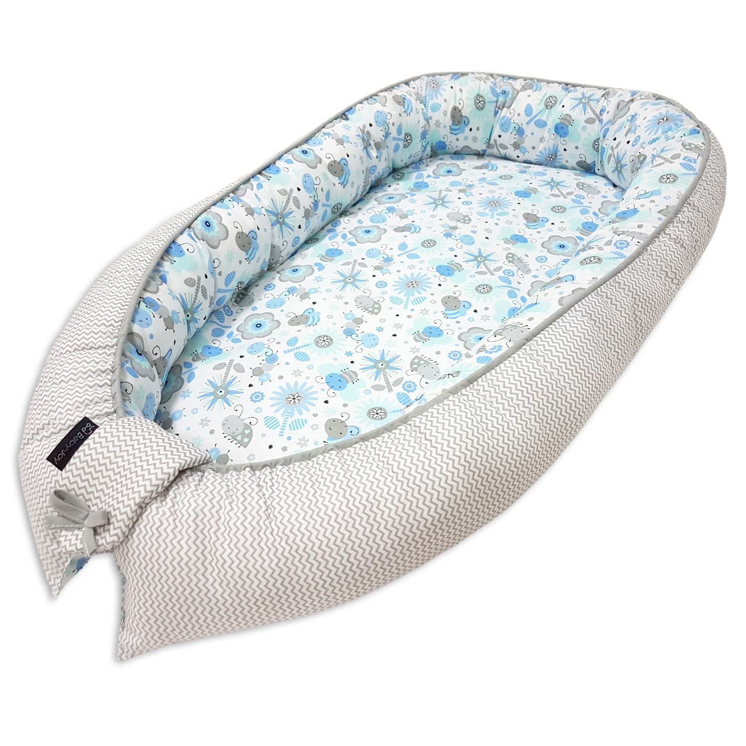 Baby-Joy Babyschlafsack Babynest Kokon ZICK ZACK Linie 100% Baumwolle (1 tl günstig online kaufen