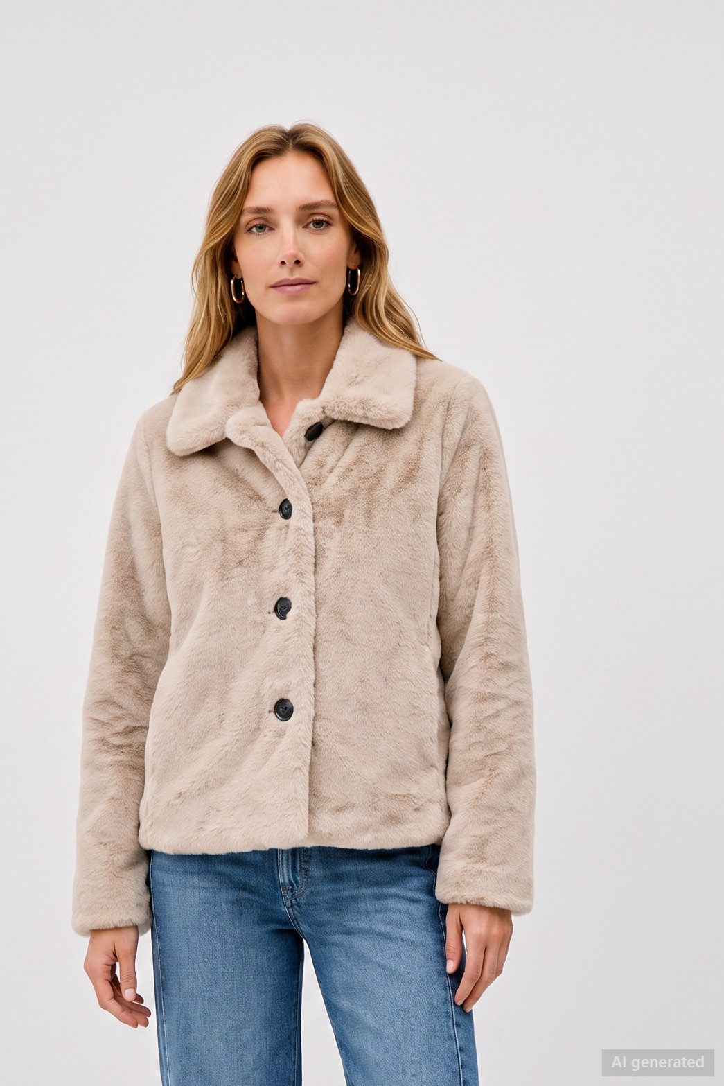 Barbara Lebek Fellimitatjacke warme Winterjacke mit weichem Stoff für kalte Tage