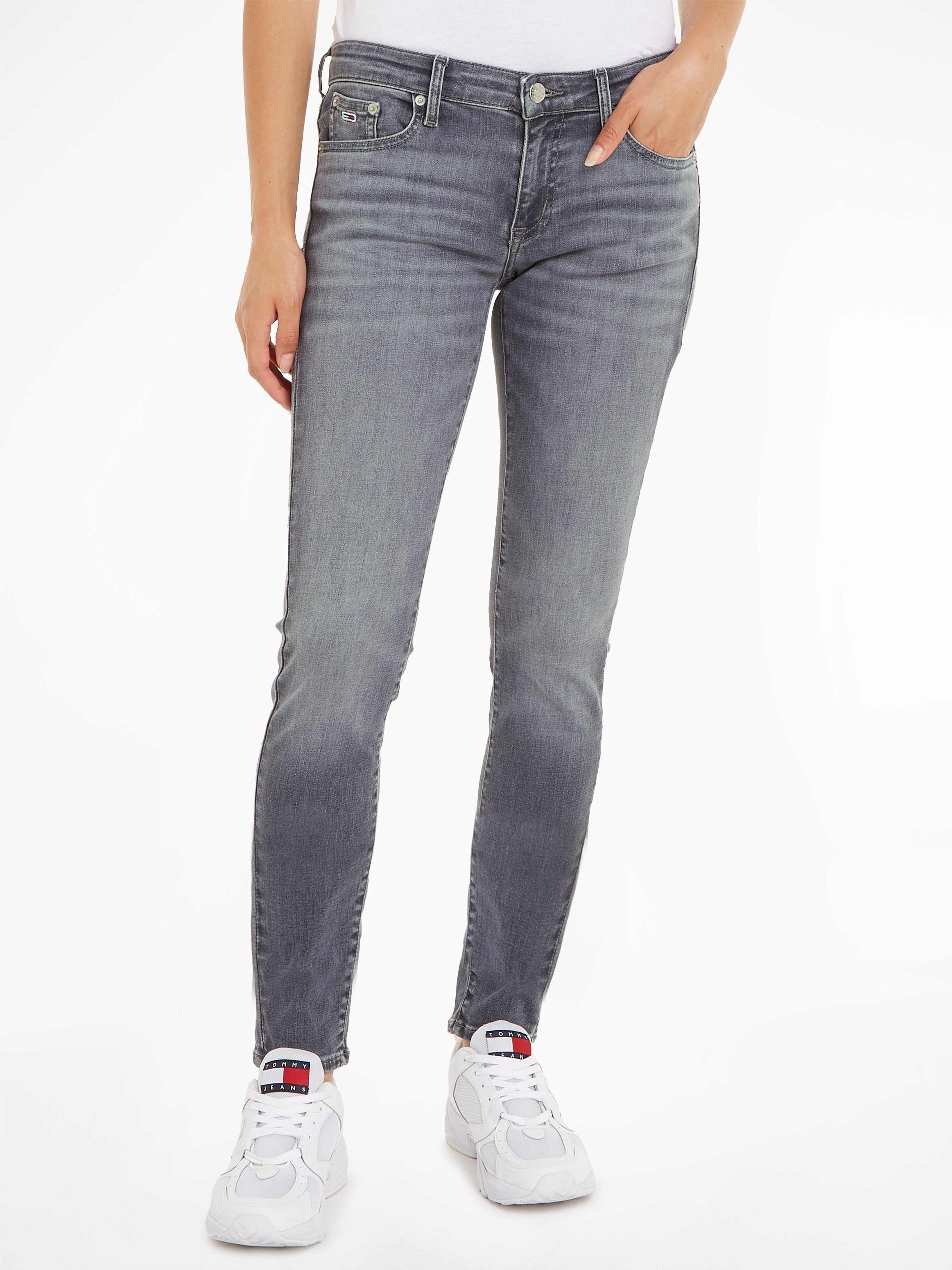 Tommy Jeans Slim-fit-Jeans Skinny Jeans Marken Low Waist Mittlere Leibhöhe mit Faded-Out Effekten