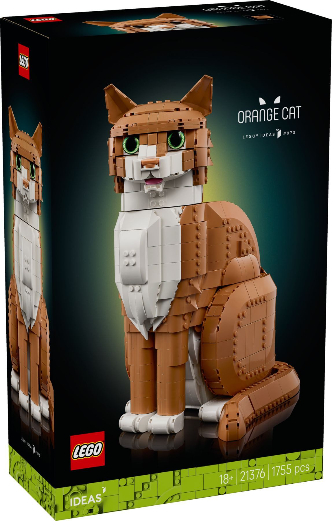 LEGO® Ideas 21376 Orangefarbene Katze Konstruktionsspielsteine, (Set, 1755 Teile)