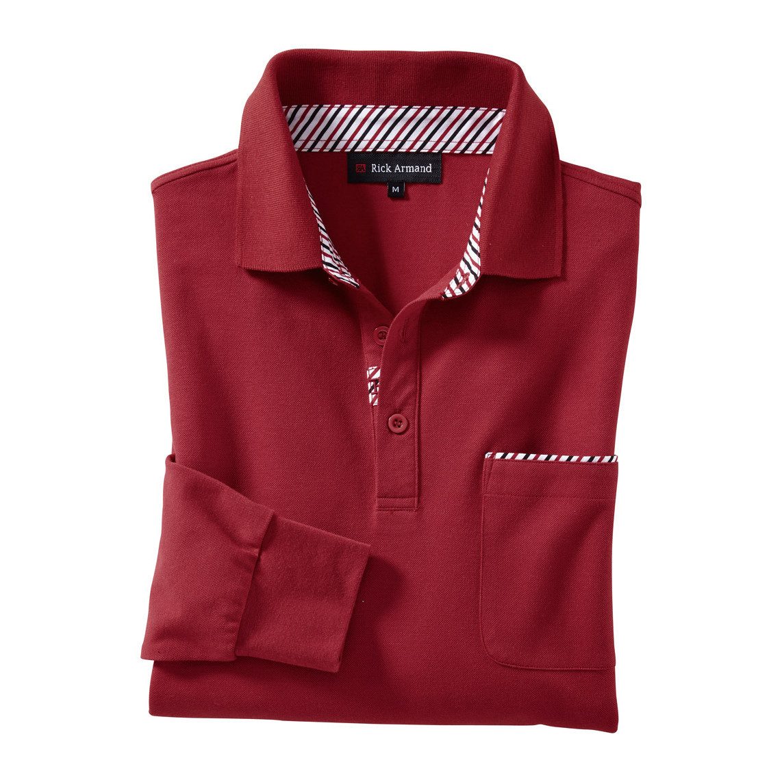 Rick Armand Poloshirt Piqué-Qualität, Kontrastbesätze, elastische Ärmelbündchen