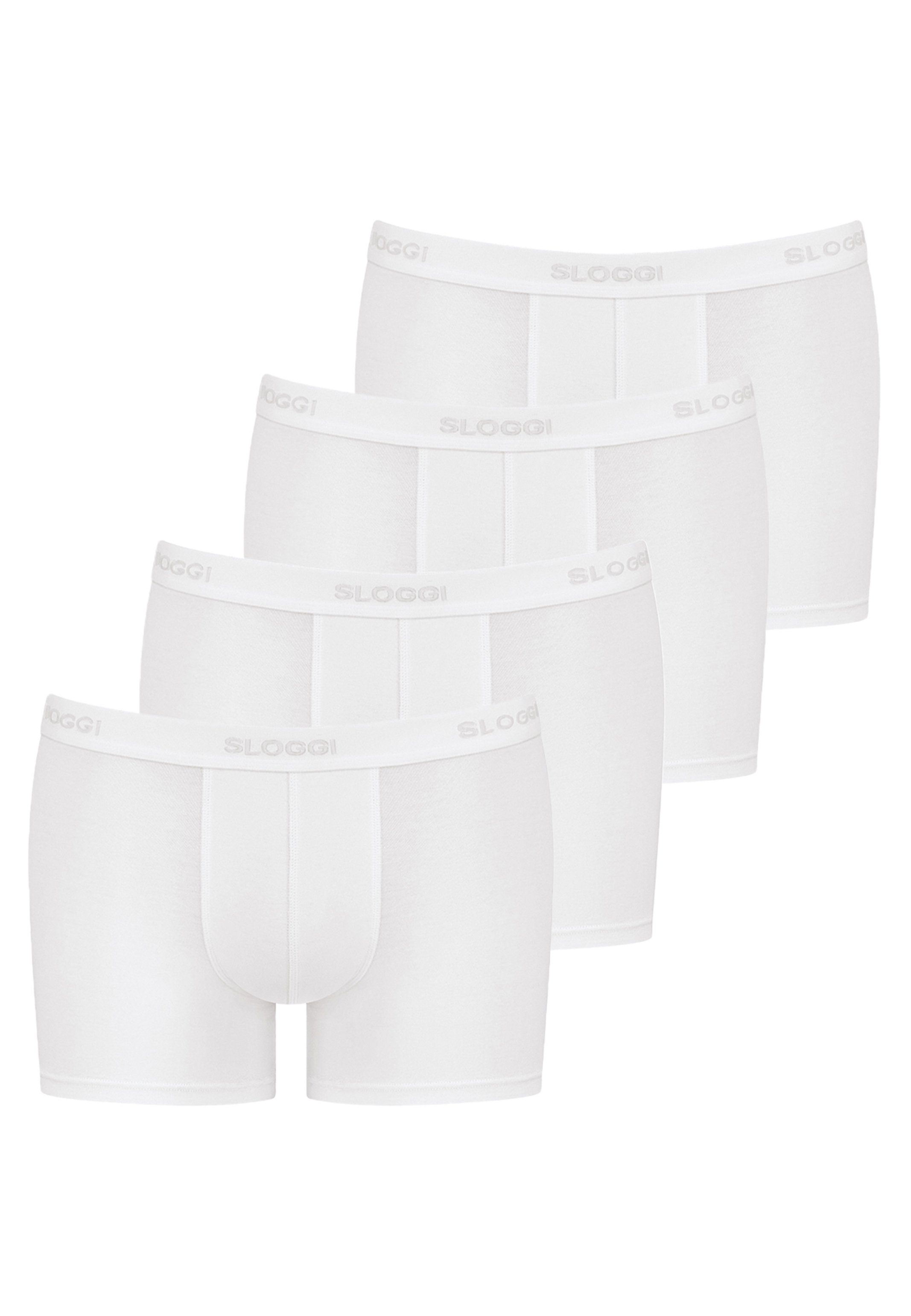 Sloggi Retro Boxer 4er Pack 24/7 (Spar-Set, 4-St) Long Short / Pant - Baumwolle - Ohne Eingriff - Weiß