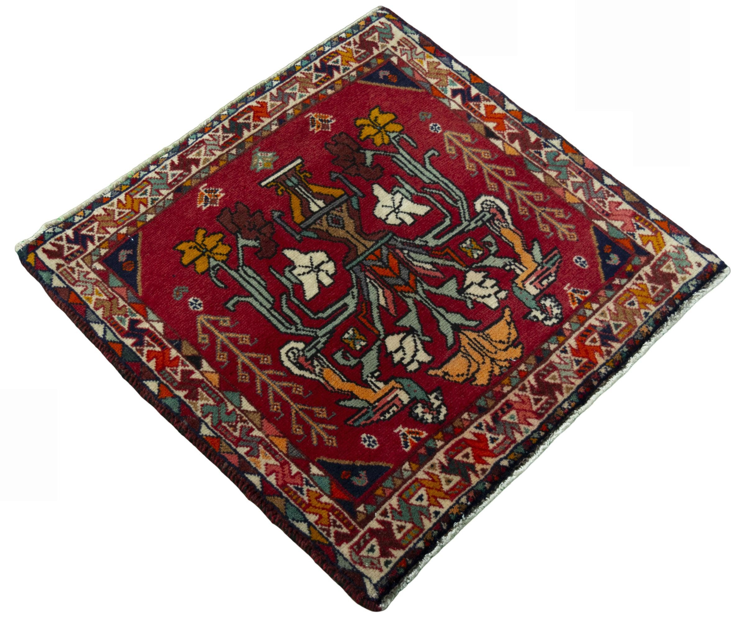 Nain Trading Orientteppich Shiraz 65x64 Handgeknüpfter Orientteppich / Perserteppich Quadratisch, quadratisch, Höhe: 10 mm