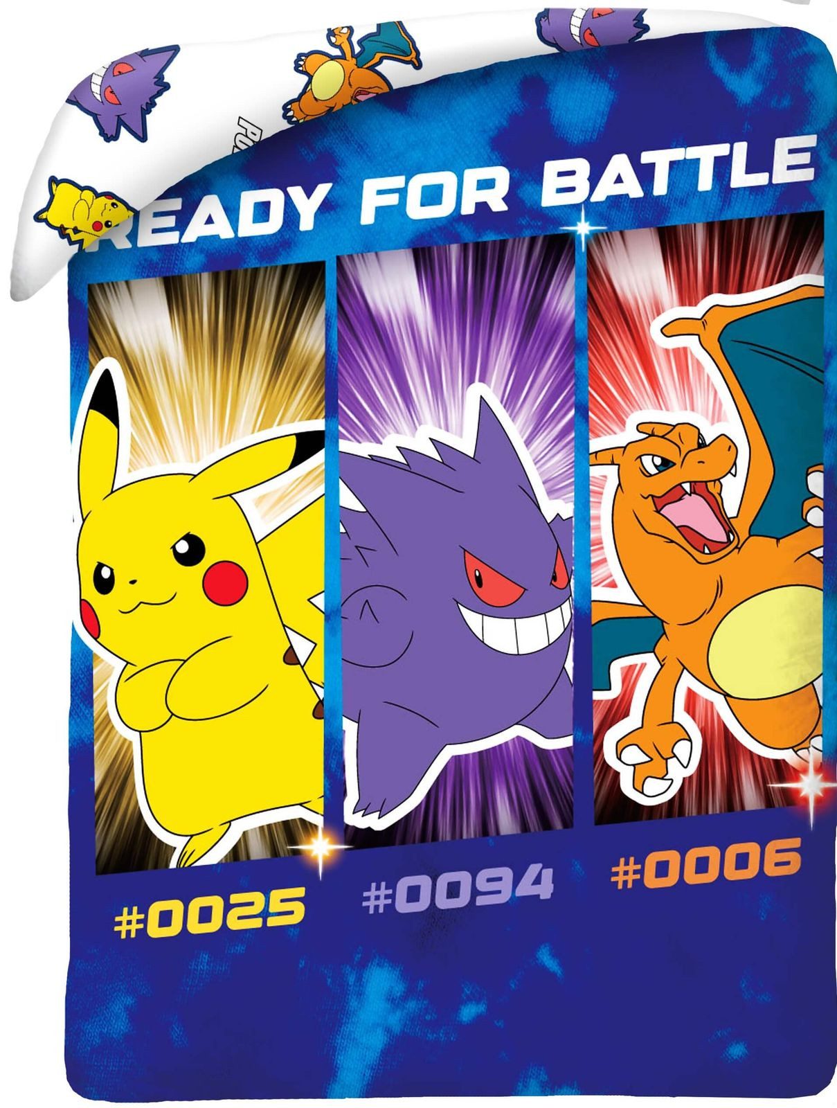 Halantex Bettwäsche Pokemon - Pikachu Gengar Glurak - Wende-Bettwäsche-Set, 135x200 80x80, Baumwolle, 100% Baumwolle