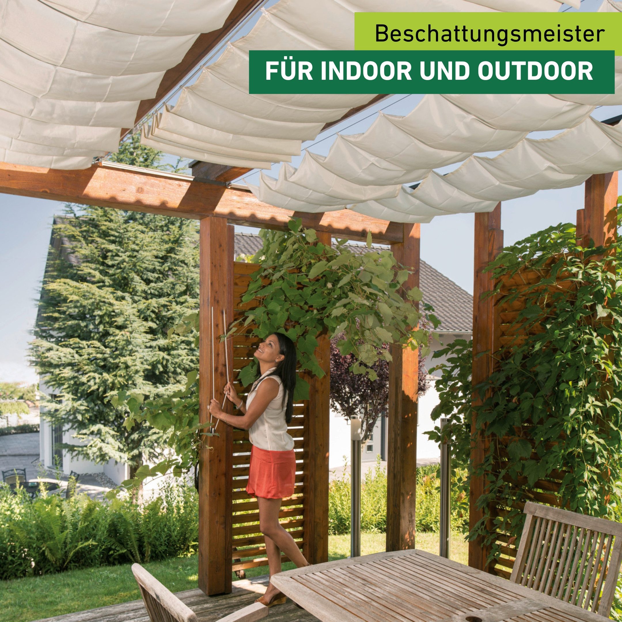 Windhager Sonnensegel, für Seilspannmarkise, inklusive Laufhaken, 2,7x1,4 m