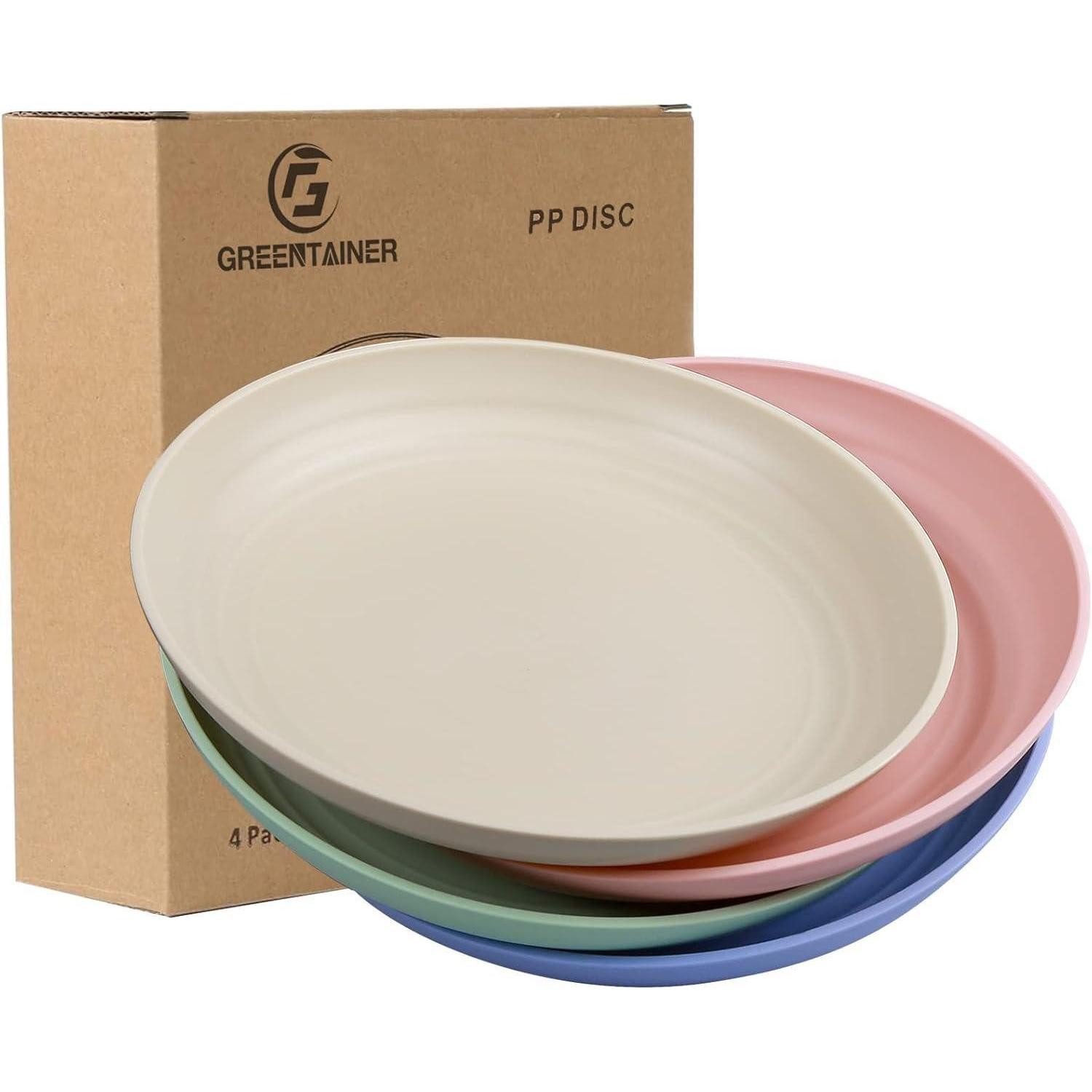 LuxusKollektion Mikrowellenteller Speiseteller 4er 19,8cm PP unzerbrechlich Helle Farbe 19,8cm