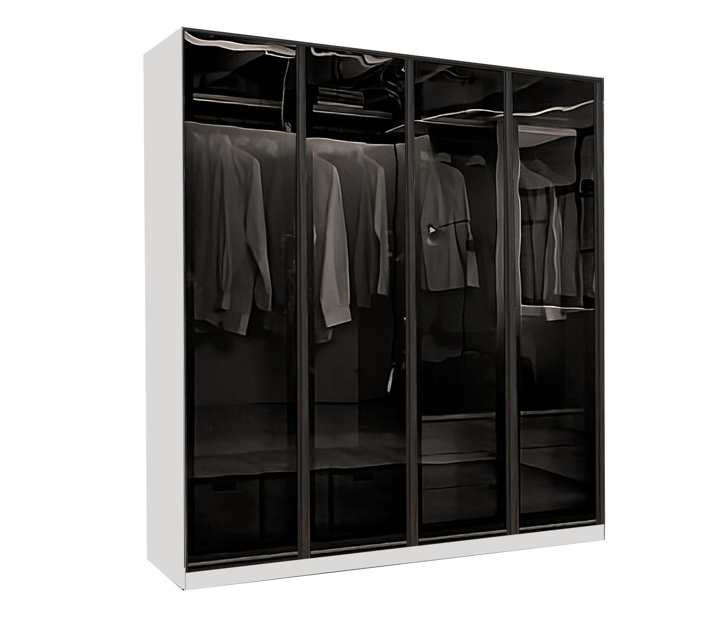 Palms-Store Drehtürenschrank Kleiderschrank Monaco mit Glasrahmentüren 3 Br günstig online kaufen