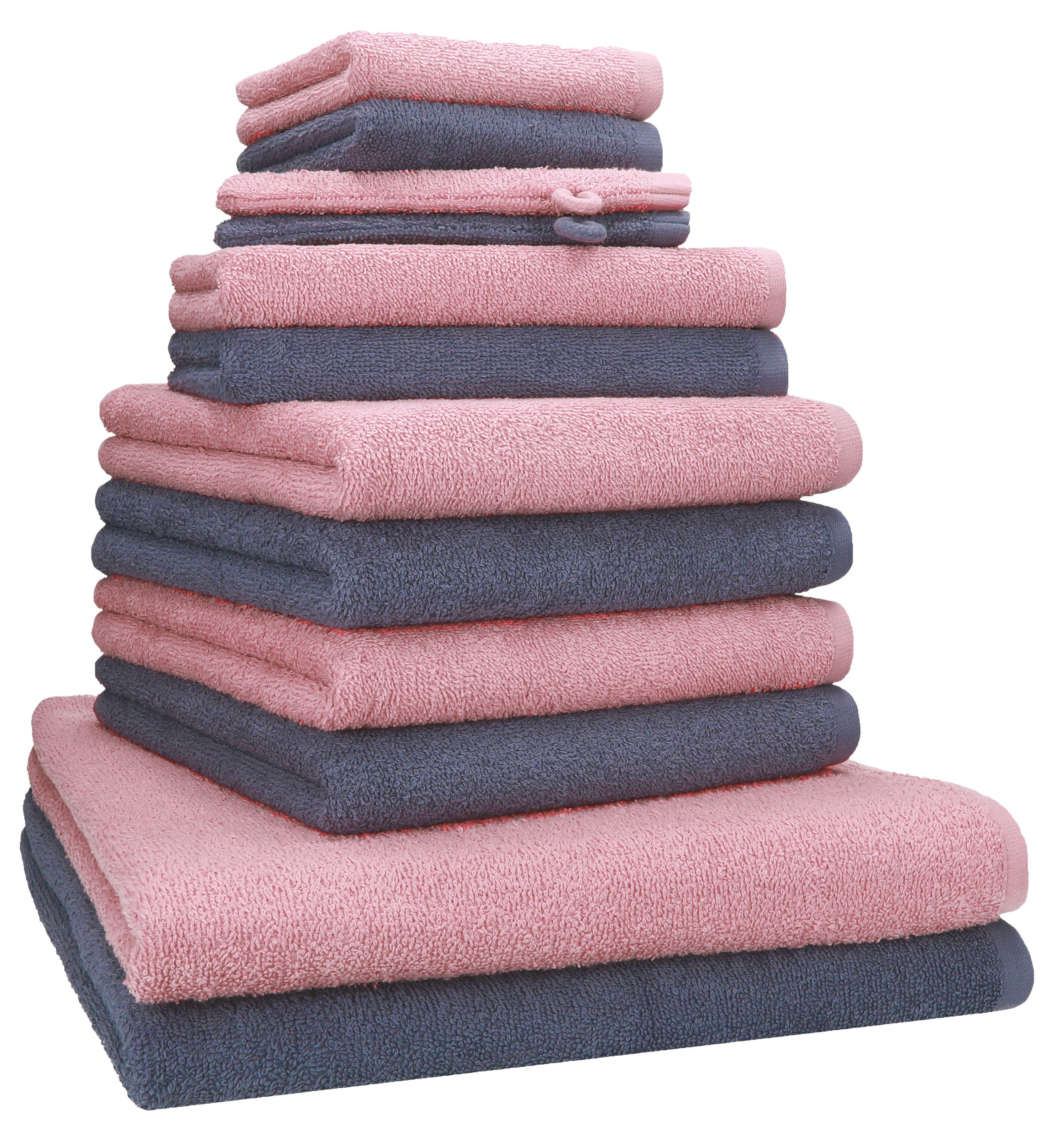 Betz Handtuch Set Berlin 12-teilig - 2 Duschtücher 70×140 cm, 4 Handtücher 50×100 cm, Baumwolle (Set, 12-St), Gästetücher 30×50 cm, 2 Seiftücher 30×30 cm, 2 Waschhandschuhe