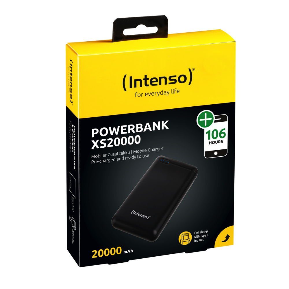 Intenso Powerbank mobile Slim XS 20000 mAh Typ A / C USB OUT schwarz Powerbank