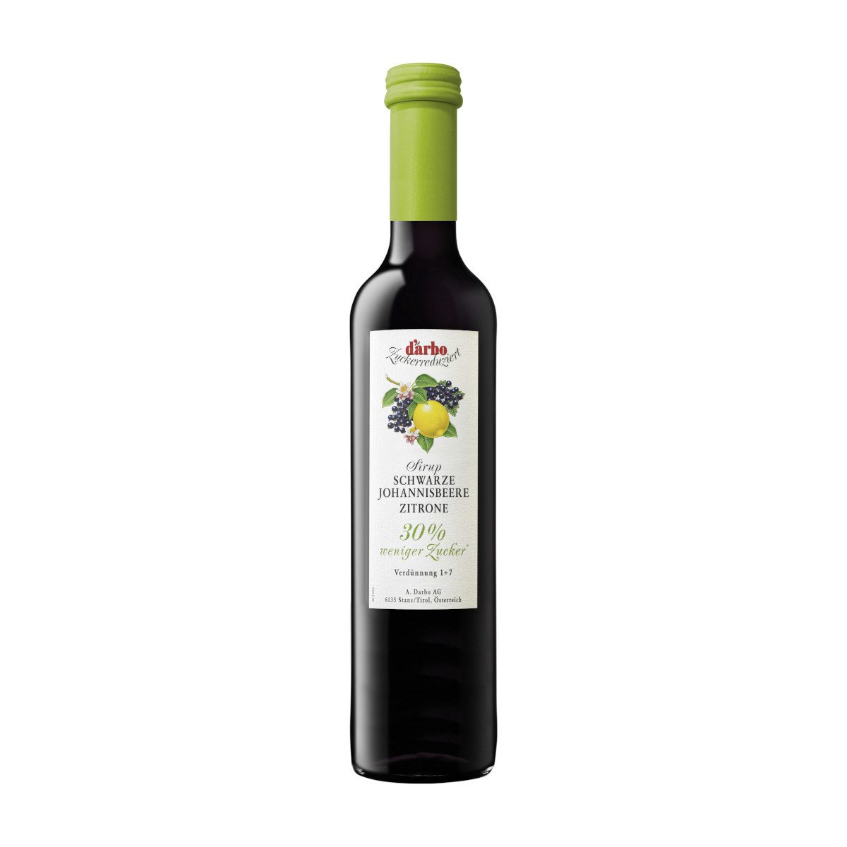 darbo Sirup, Darbo Sirup Schwarze Johannisbeere Zitrone zuckerreduziert 500ml