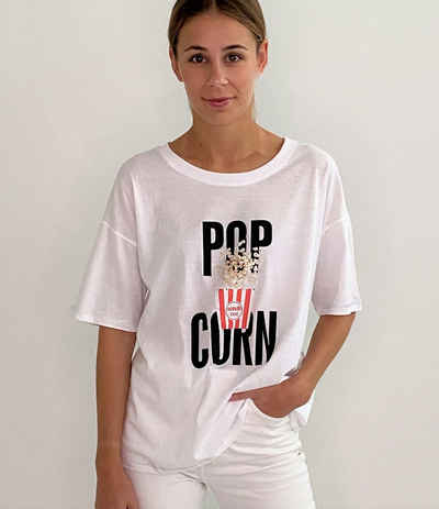 Zuckerwatte Print-Shirt »Pop Corn« aus reiner Baumwolle mit Frontprint