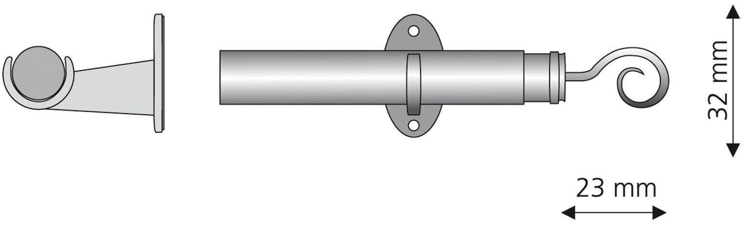 creme-weiß Liedeco, geklebt, Messina, 8 Ø Bohren, ausziehbar, Scheibenstange ohne 1-läufig, mm,