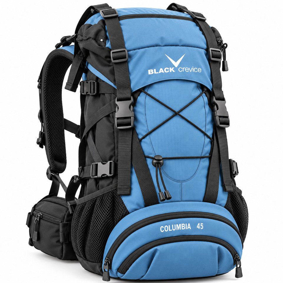 Black Crevice Rucksack Trekking Rucksack 45 Liter Black Crevice Blau Backpacker (1-tlg)
