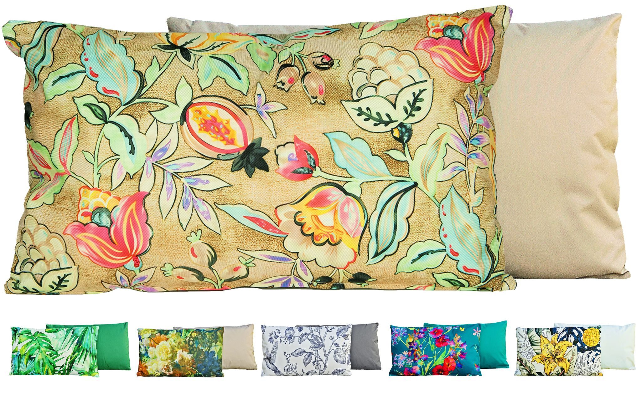 JACK Dekokissen Outdoor Lounge Kissen 30x50cm Motiv inkl. Füllung, mit Lotus-Effekt, Robust, Strapazierfähig, für Innen & Außen geeignet