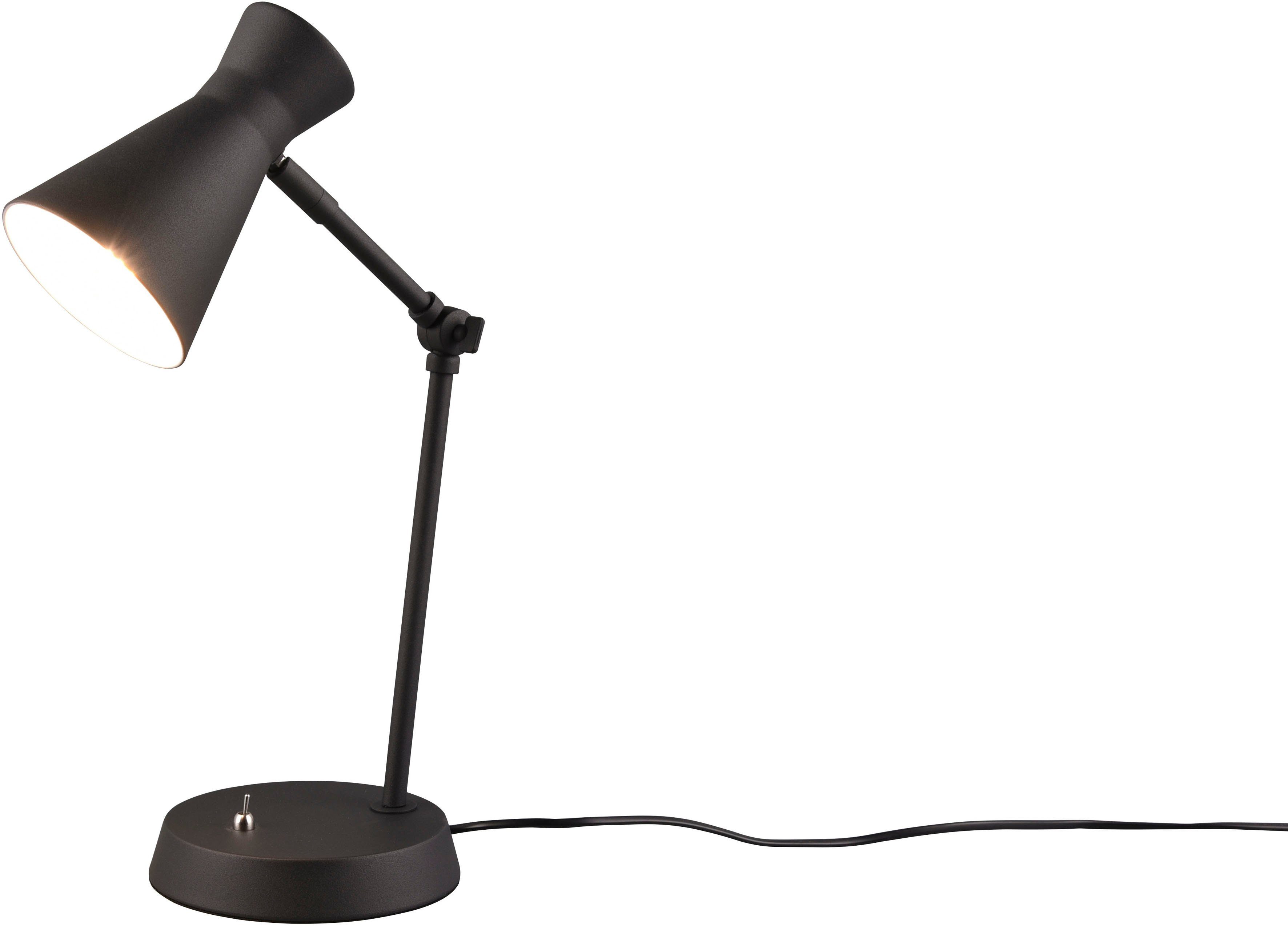 TRIO Leuchten Schreibtischlampe Enzo, Ein-/Ausschalter, ohne Leuchtmittel, warmweiß - kaltweiß, Tischlampe mit Kippschalter, exkl E27 Leuchtmittel (10W), verstellbar | Tischlampen