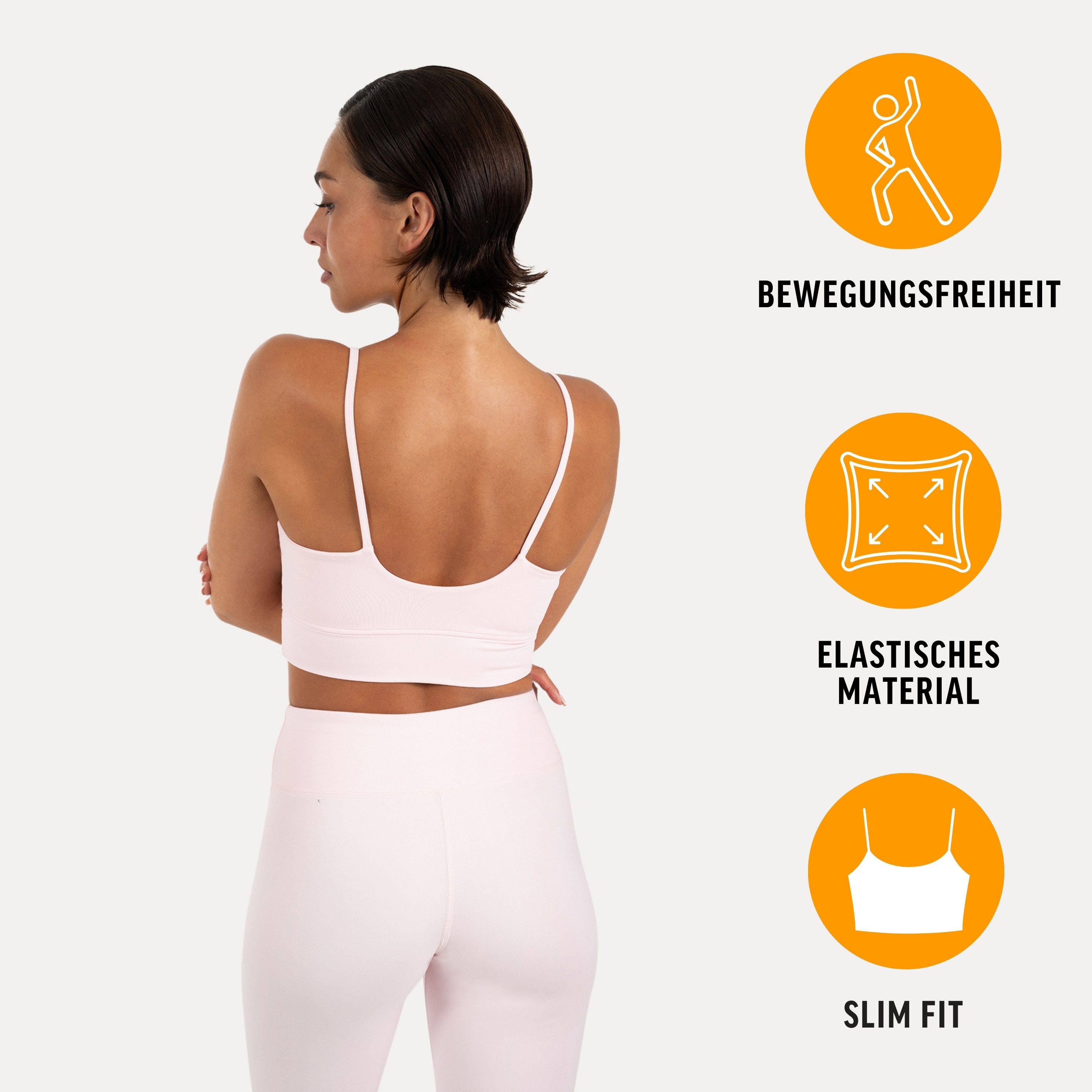 Smilodox T-Shirt Lunara Damen, Sommer Top, Shaped Fit, mit V-Ausschnitt, für Gym Shaping Fit, Stretch-Komfort, kurze Passform, V-Neck – Bild 2 von 5