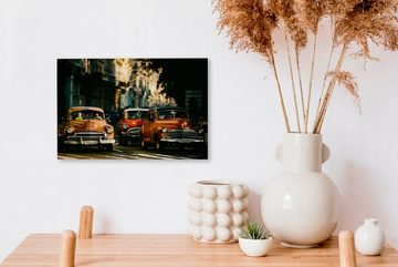 OneMillionCanvasses® Leinwandbild Kuba - Cadillacs - Oldtimer im Morgenlicht, (1 St), Wandbild Leinwandbilder, Aufhängefertig, Wanddeko, 30x20 cm
