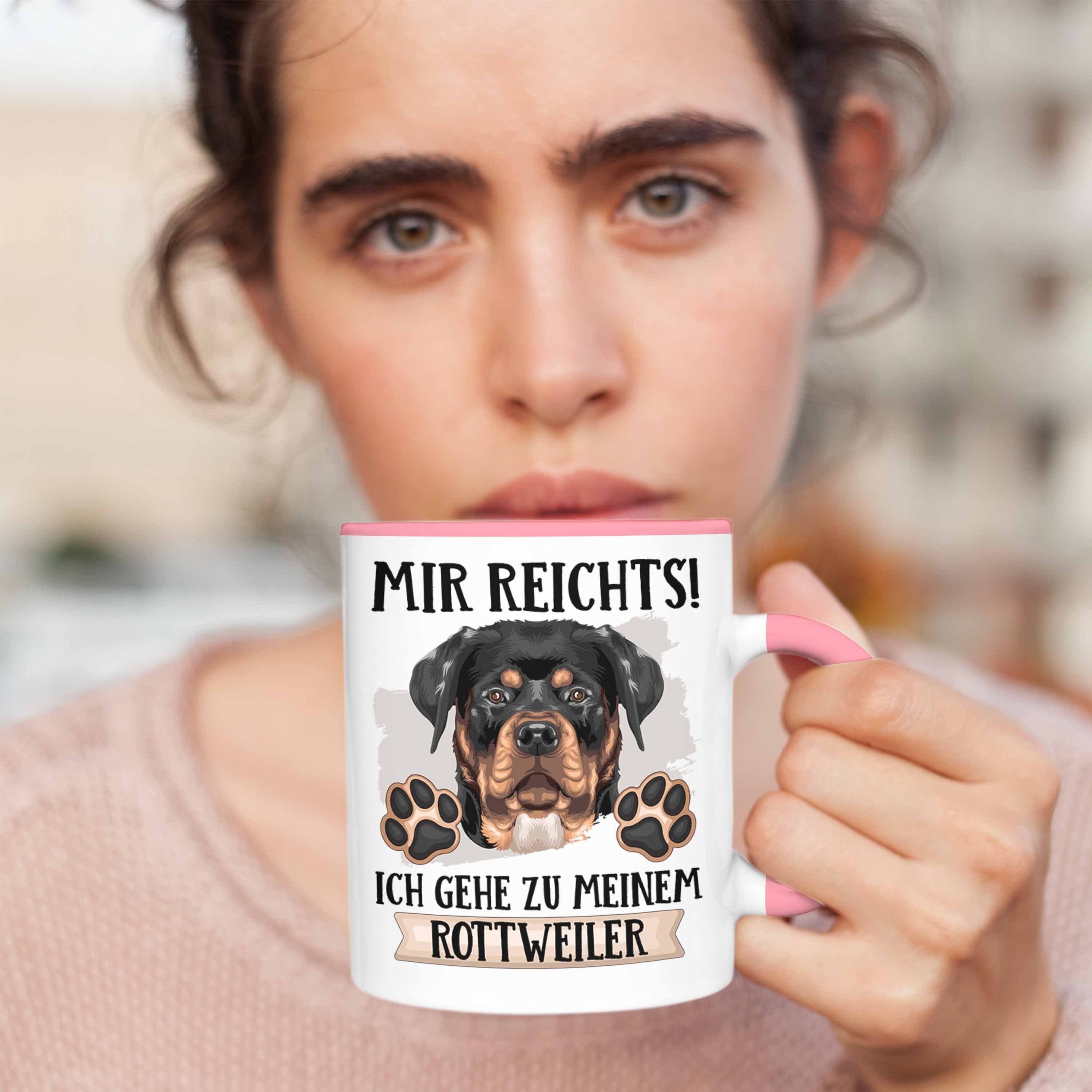 Mir Geschenk Tasse Geschenkidee Rosa Spruch Trendation Tasse Besitzer Re Lustiger Rottweiler