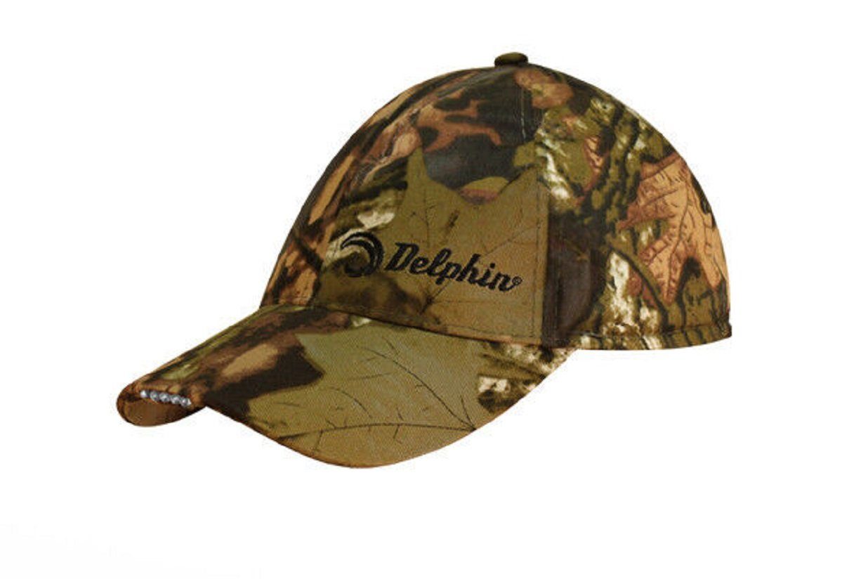 mit Wintermütze DELPHIN warmem und - Base 5 mit LED-Leuchten Ohrenmütze Delphin.sk Summer Cap, im LEDs Tarnfarbe Futter Camo Tarnmuster Kappe