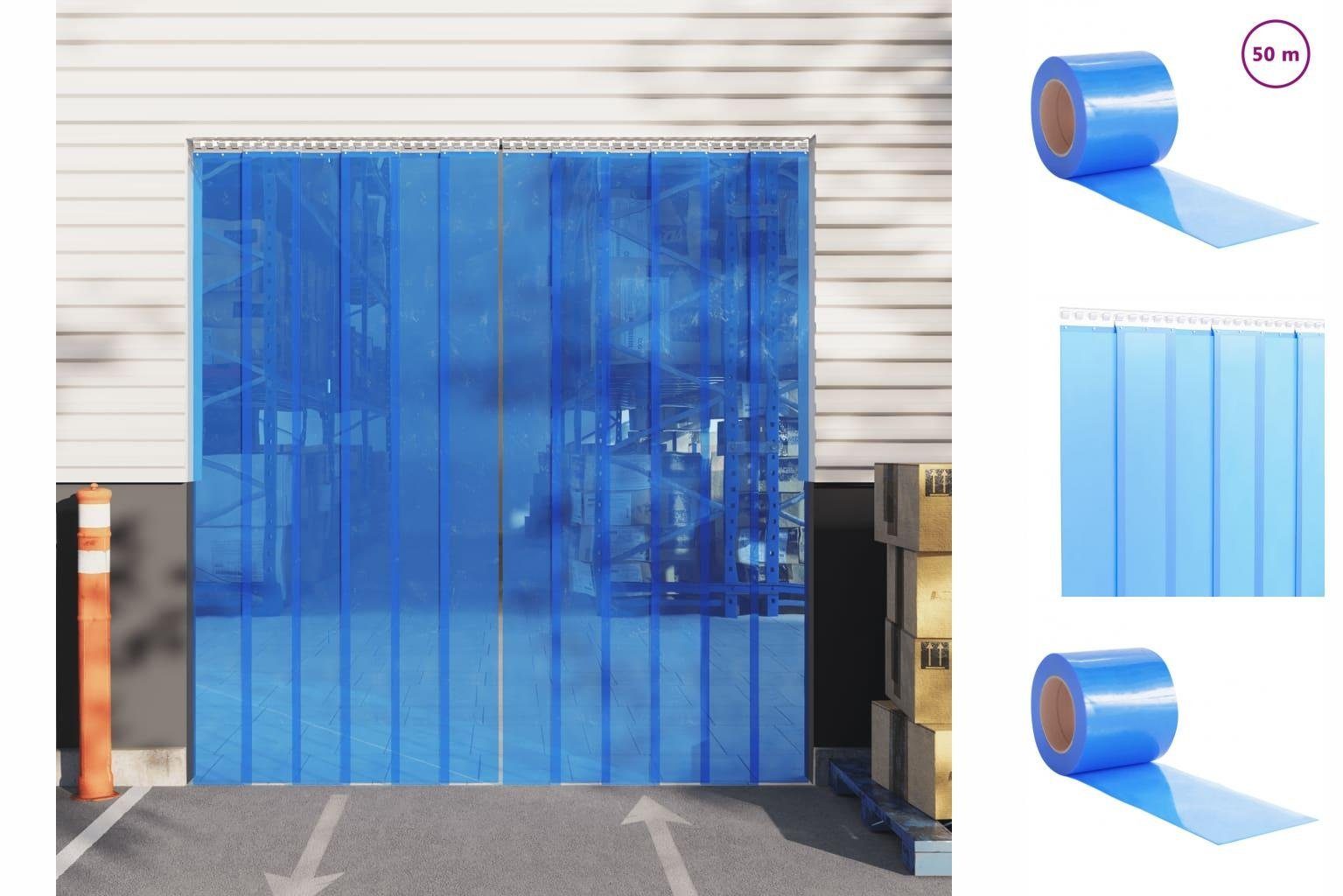 vidaXL Insektenschutz-Vorhang Türvorhang Blau 200x1,6 mm 50 m PVC Vorhang Fliegenvorhang