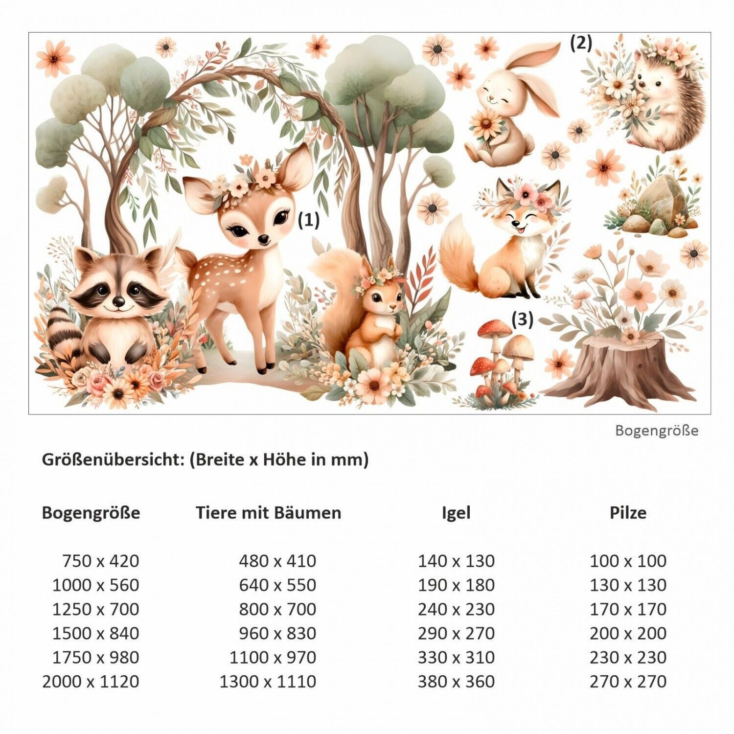 nikima Wandtattoo 266 Wandtattoo Reh Waschbär günstig online kaufen