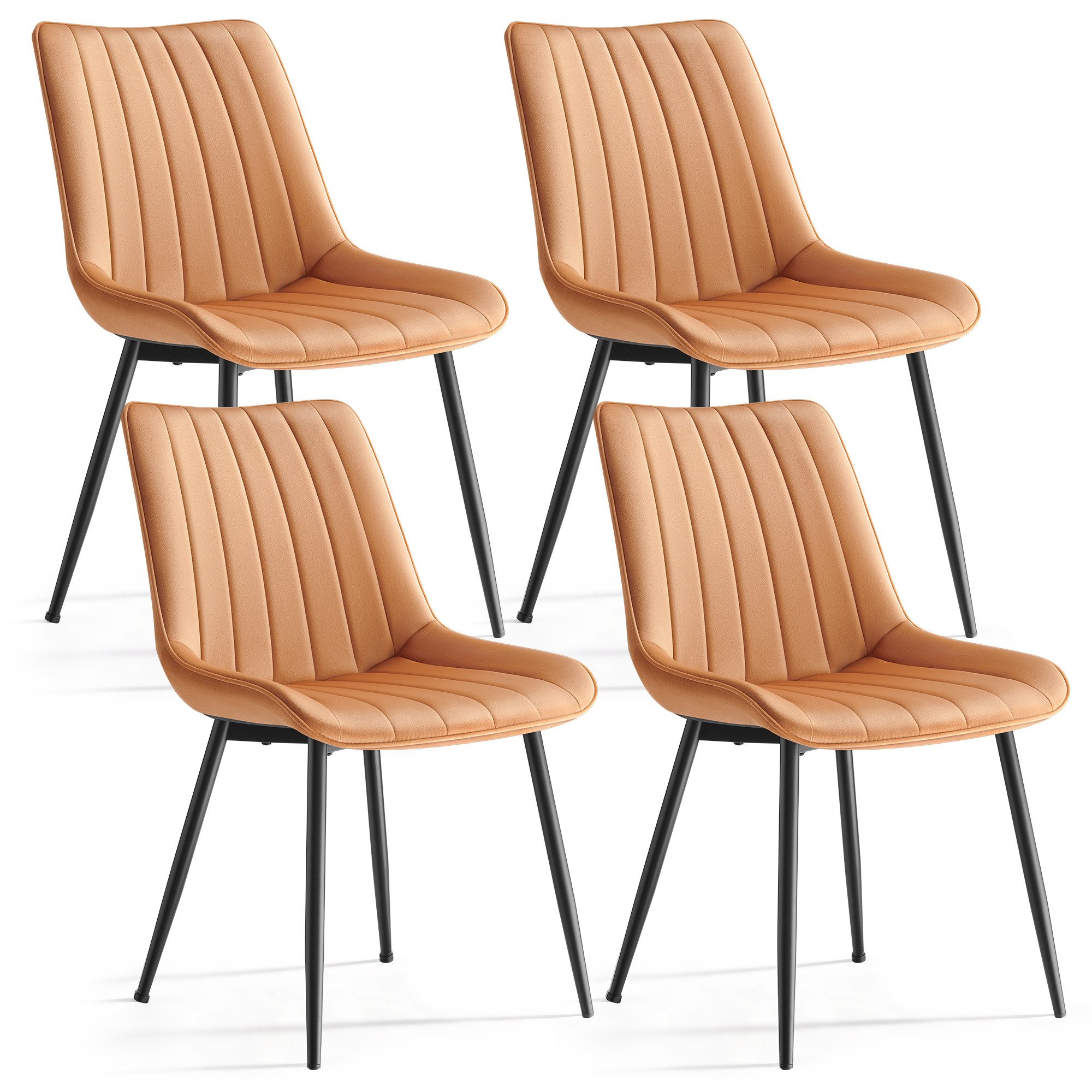 SONGMICS Esszimmerstuhl (4 St), Küchenstuhl, Samt,Polsterstuhl, günstig online kaufen
