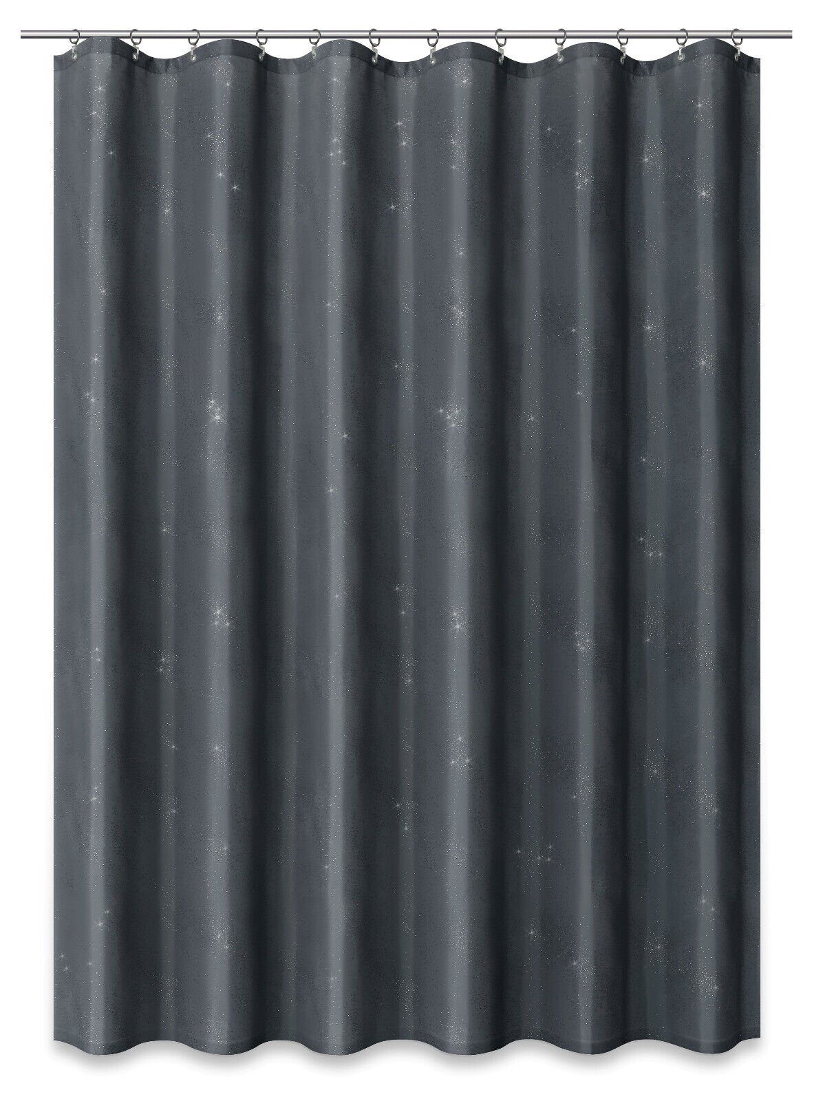 Clever-Kauf-24 Duschvorhang Textil-Duschvorhang Strass, grau silber Breite günstig online kaufen