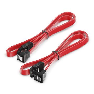 deleyCON deleyCON SATA Kabel Set 2x SATA III Kabel mit 1x 90° Stecker + Y Computer-Kabel