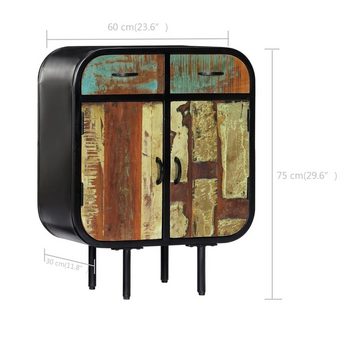 möbelando Sideboard Pfaffing (B/H/T: 60x75x30 cm), aus Stahl, Massivholz in braun, schwarz