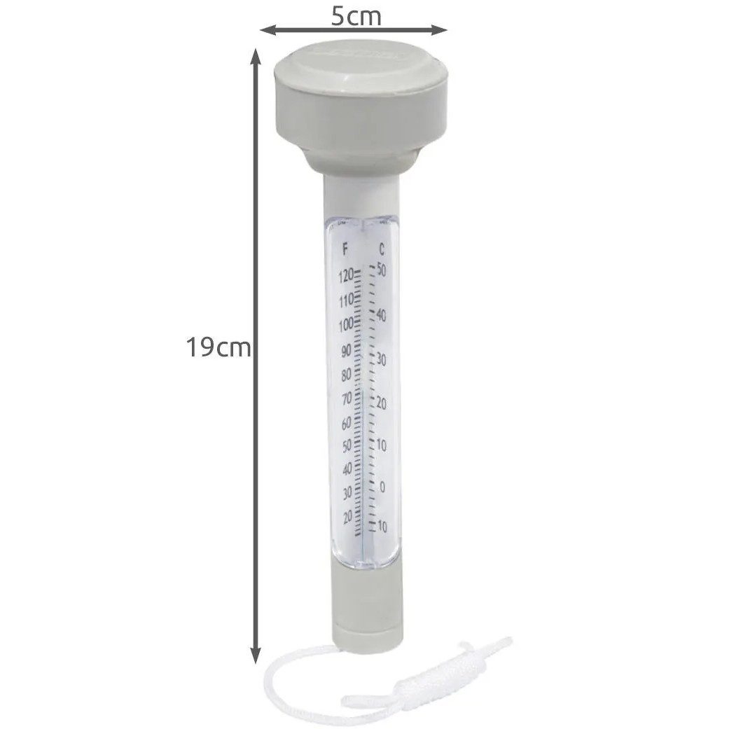 BESTWAY Schwimmthermometer Poolthermometer Wasserthermometer, Spar-Set 1-tlg., 19x5cm schwimmfähig, Schwimmfähig, ABS-Kunststoff, mit Kordel