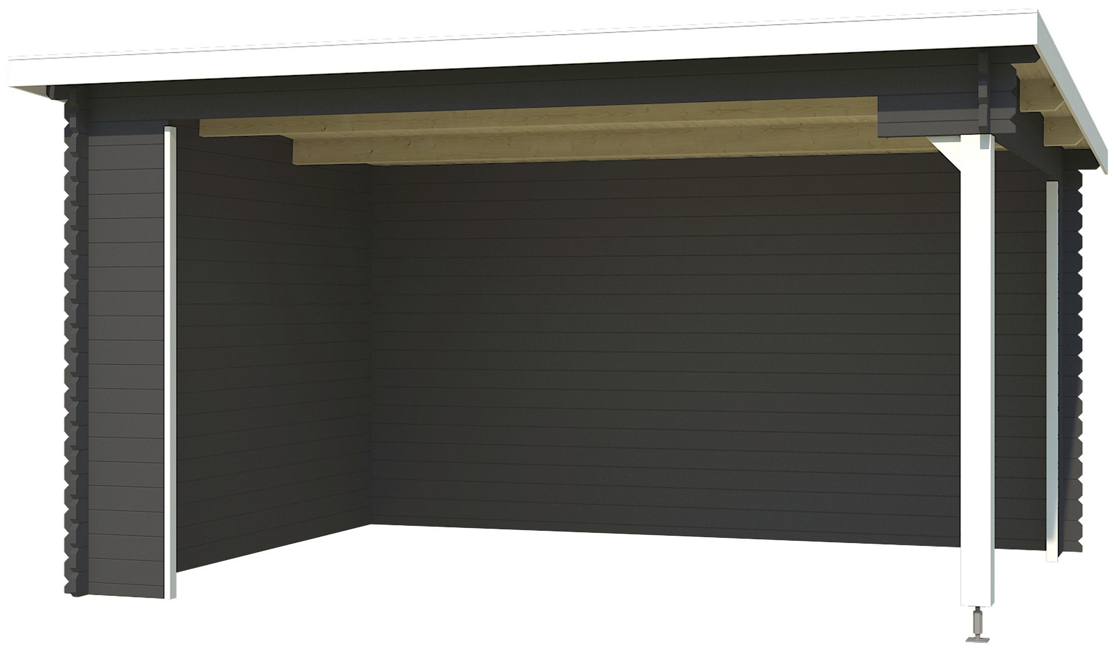 LASITA MAJA Gartenhaus Unterstand Columbus, BxT: 445x349 cm, Unterstand / Lounge 34mm, Fundamentmass 4250x3000, Carbongrau