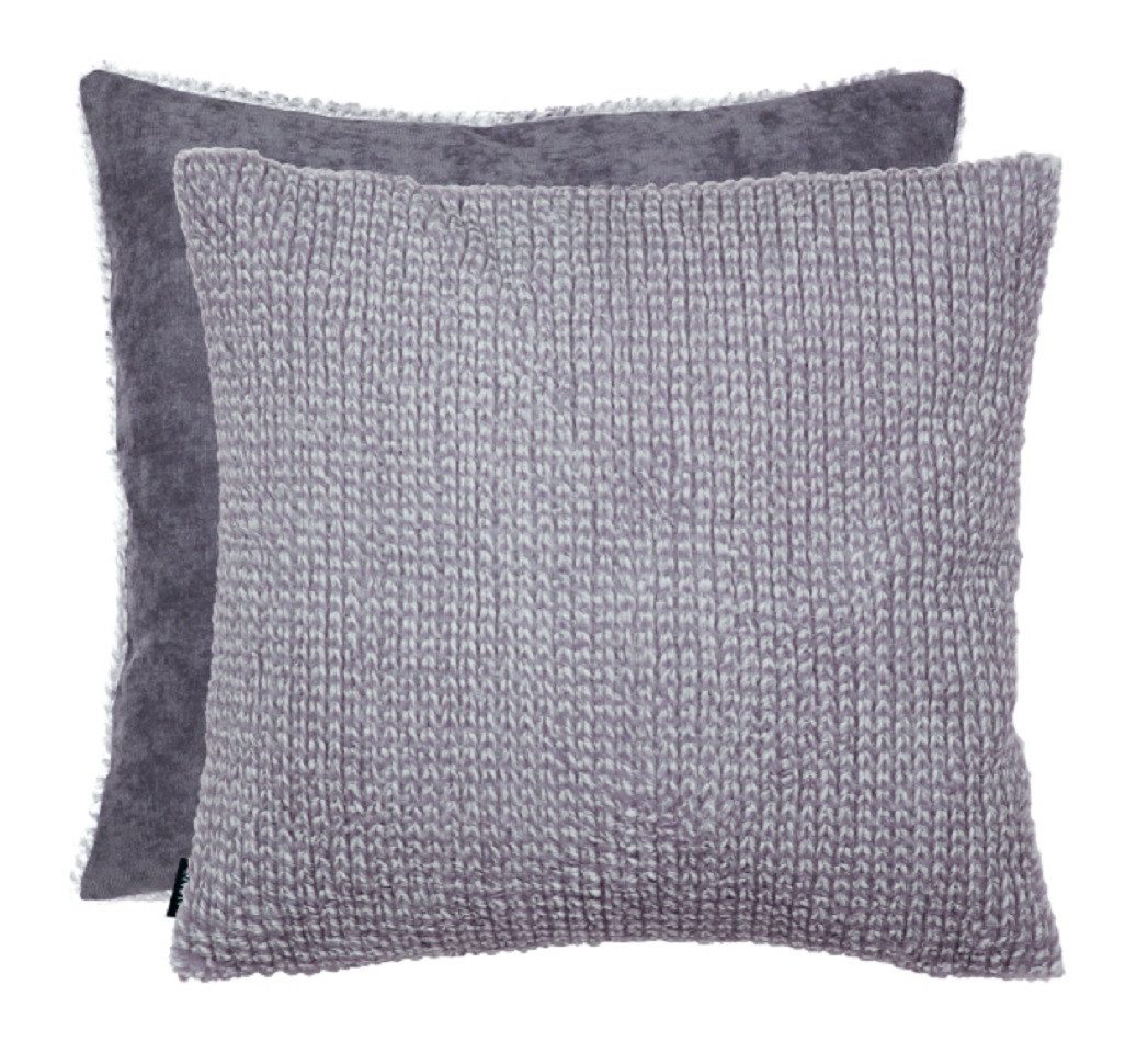 WILLKOMMEN ZUHAUSE by ALBANI GROUP Kissenhülle Kissenhülle Alya mit Häkeloptik flieder mit Reißverschluß 45x45cm