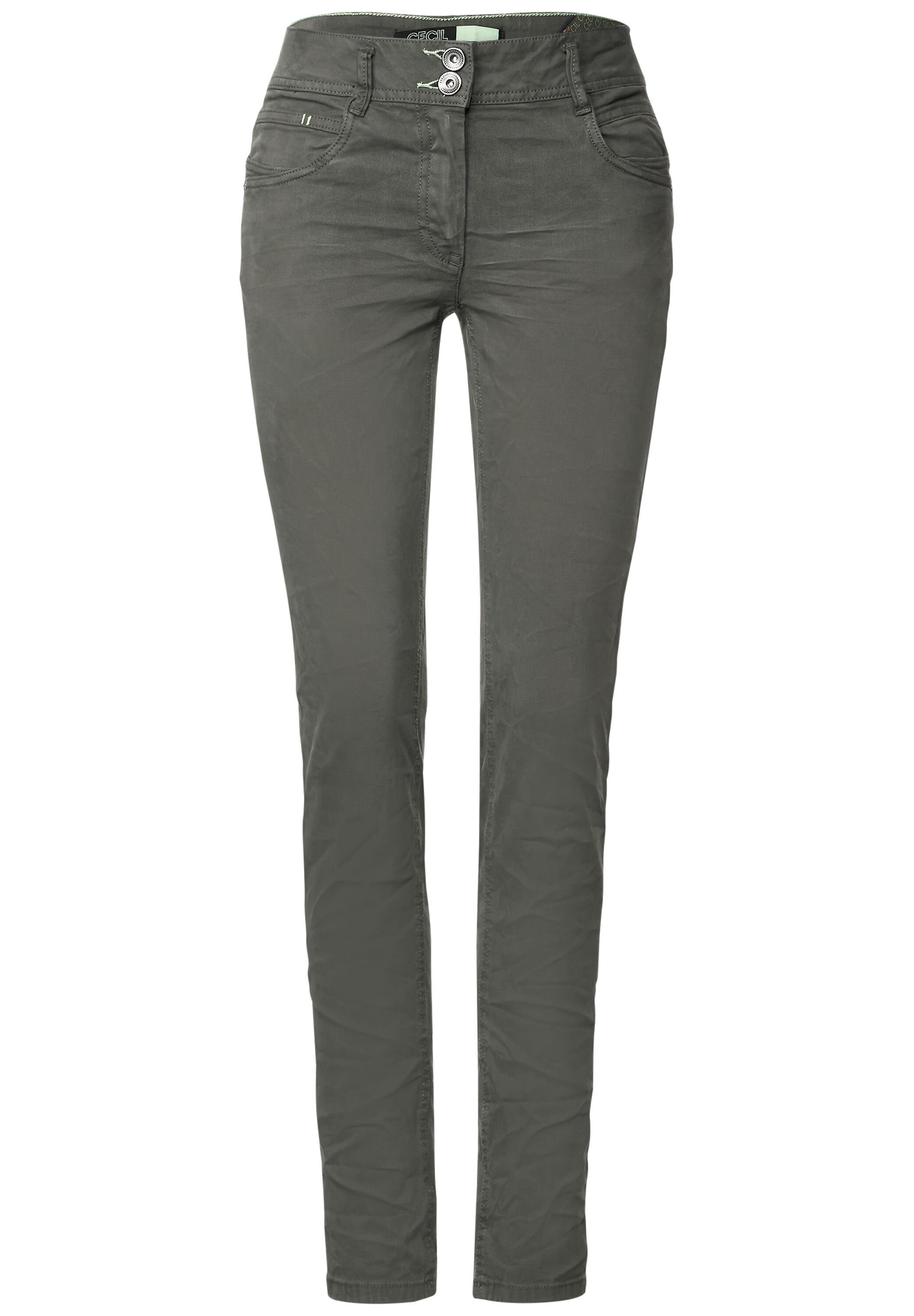 easy 4-Pocket khaki Style Röhrenhose Cecil