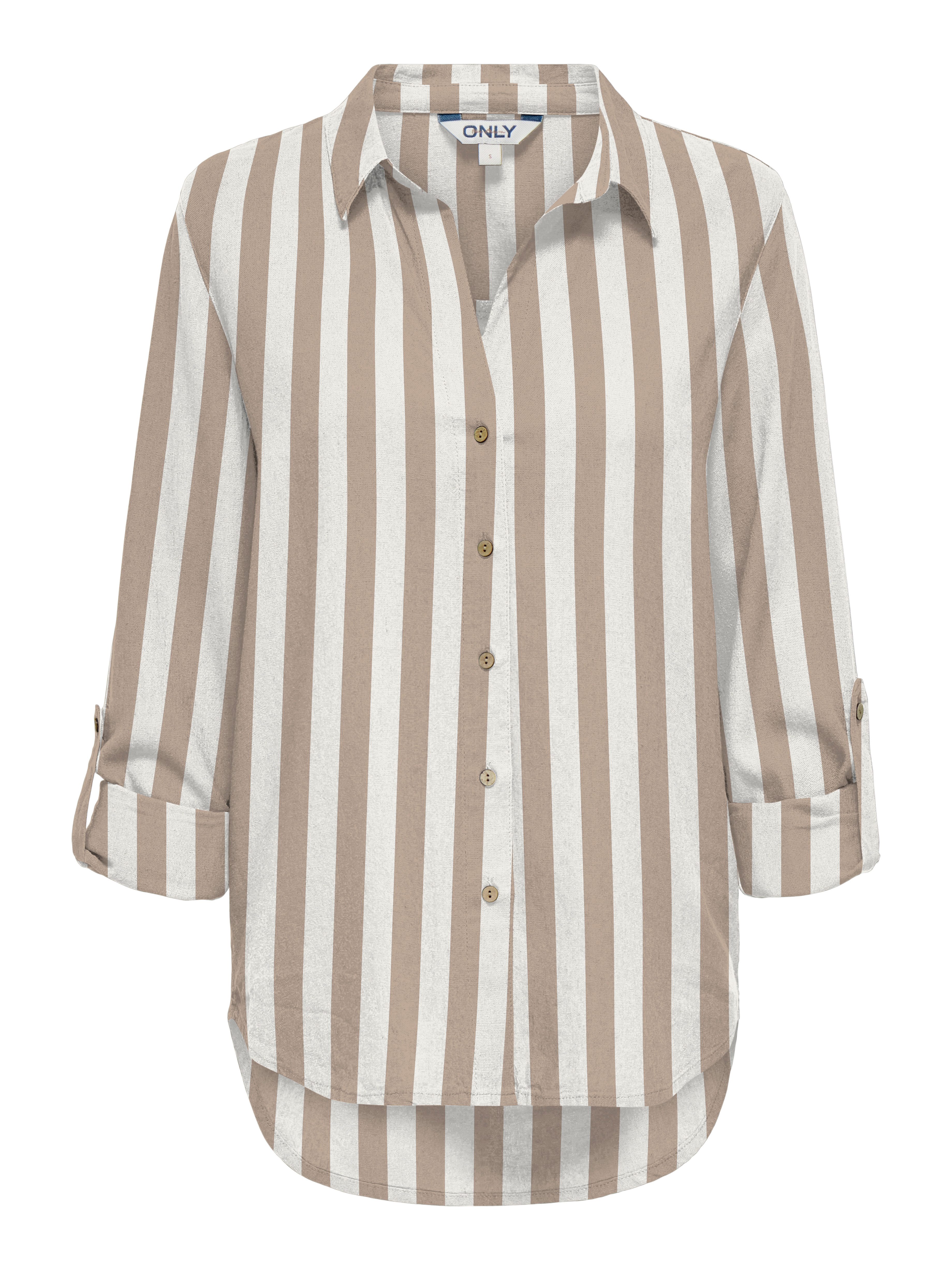 ONLY Hemdbluse ONLGOA 3/4 STRAP LINEN BL SHIRT CC PNT mit Leinen, umschlagbare Manschetten