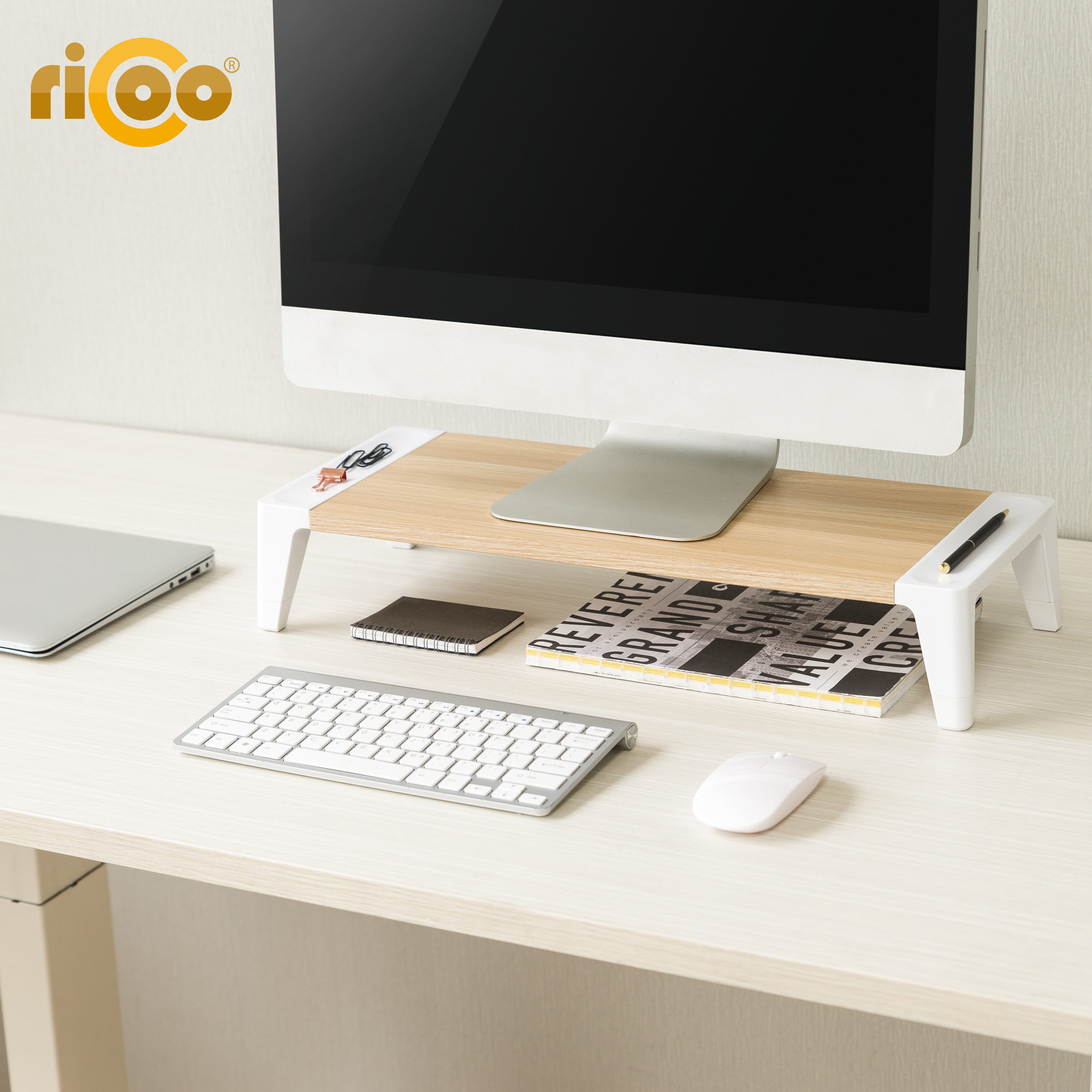 RICOO Schreibtischaufsatz FS0142, (1-St), Monitorständer Schreibtisch Monitorerhöhung Bildschirm Tisch Aufsatz