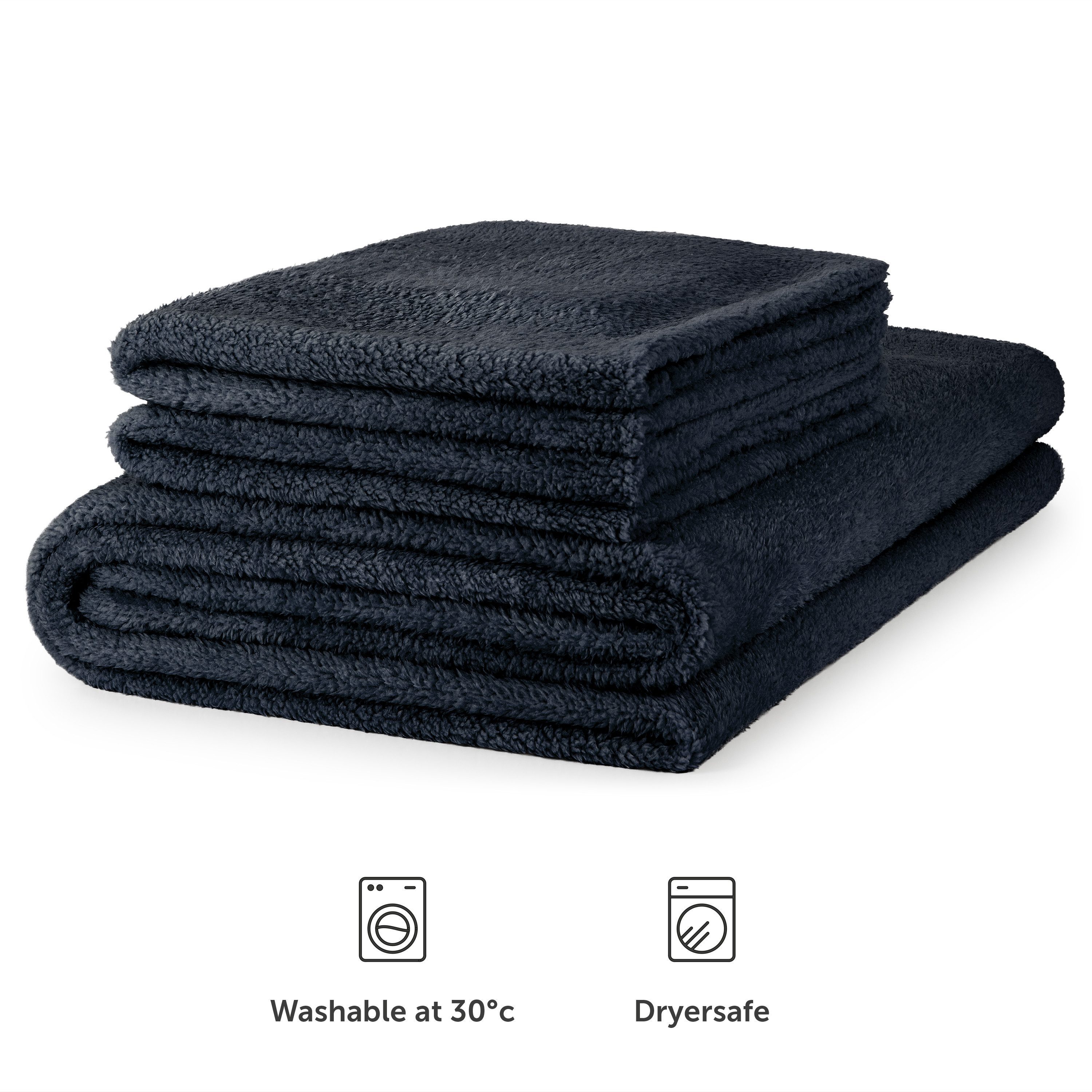 Blumtal Bettwäsche für Winter, flauschige Teddy Fleece Winterbettwäsche