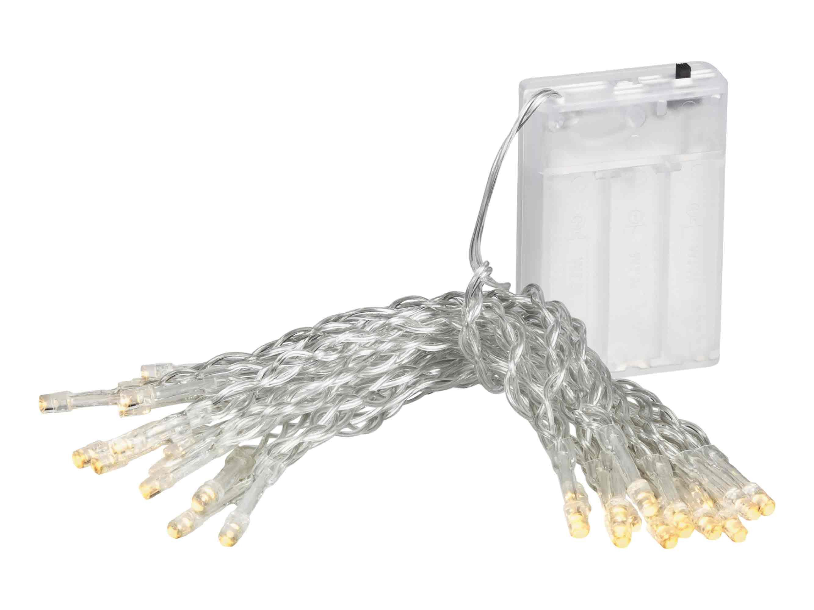 Linder Exclusiv GmbH LED-Lichterkette, Batterie 6/18h Timer 20 LEDs warmweiß 2,85m