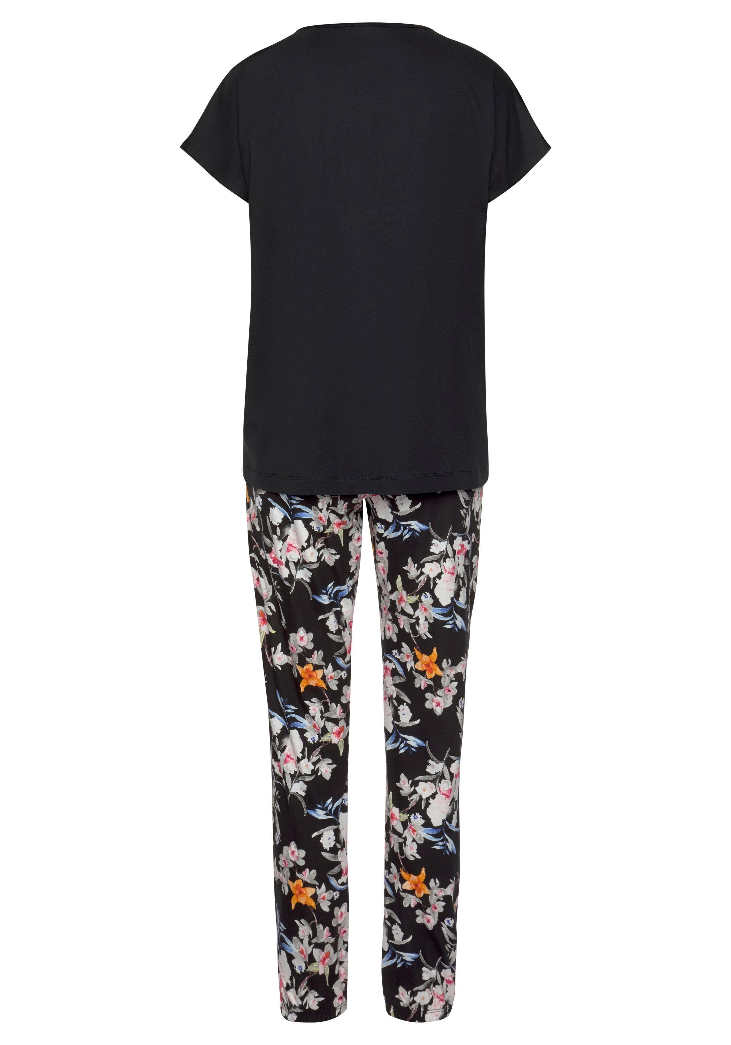 s.Oliver Pyjama (2 tlg., 1 Stück) mit Blumenmuster