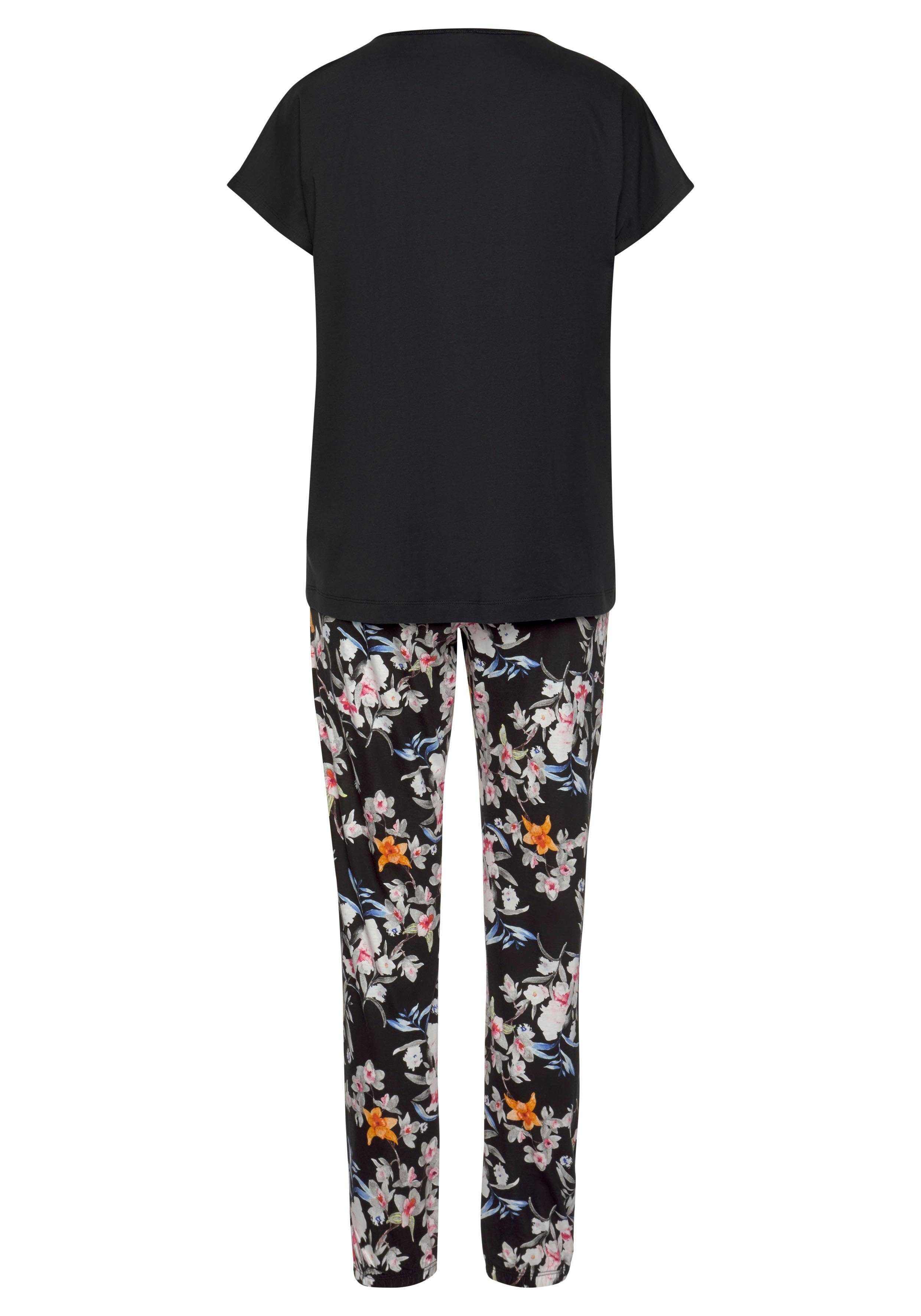s.Oliver Pyjama (Set, 2 tlg) mit Blumenmuster