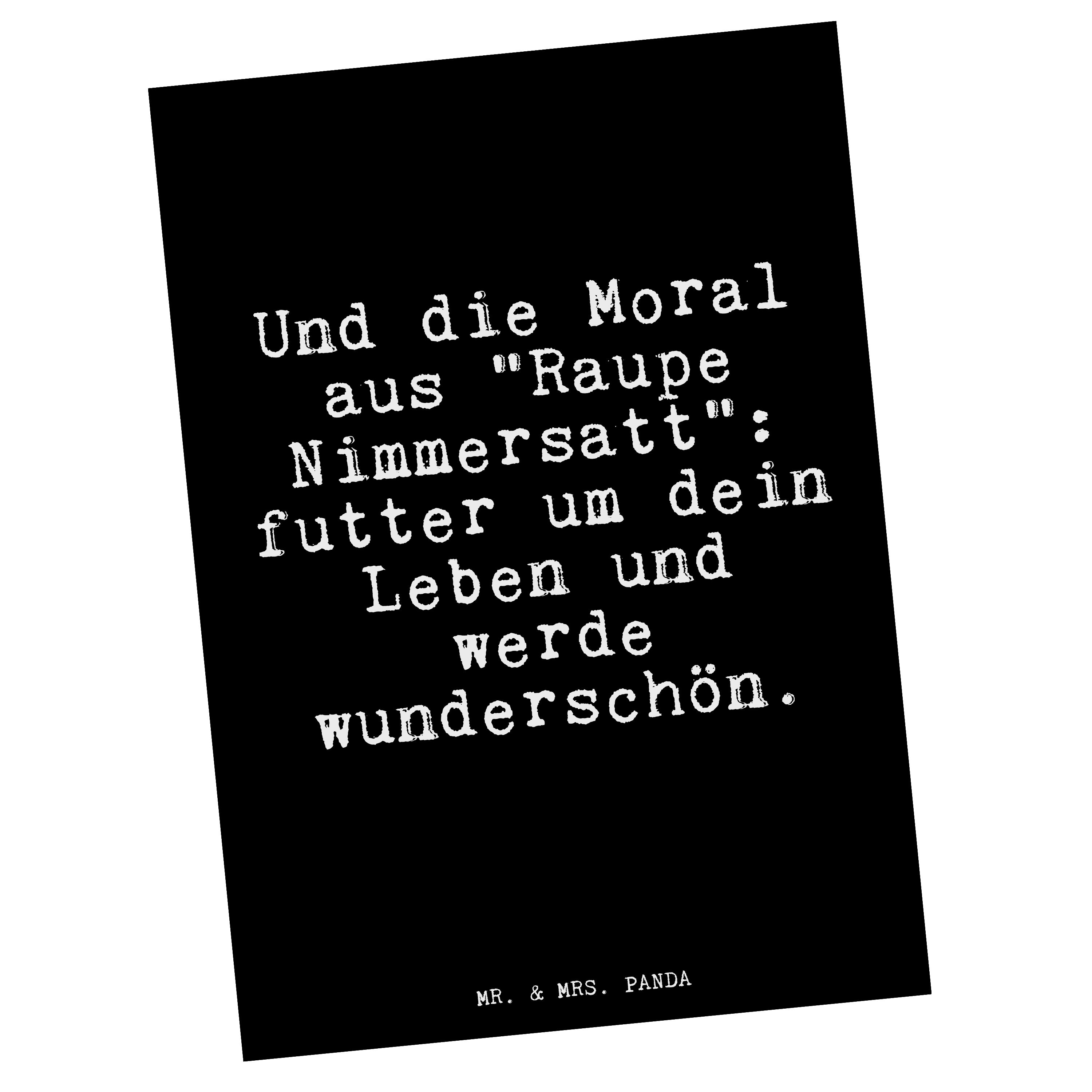 Mr. & Mrs. Panda Postkarte »Und die Moral aus... Schwarz Geschenk
