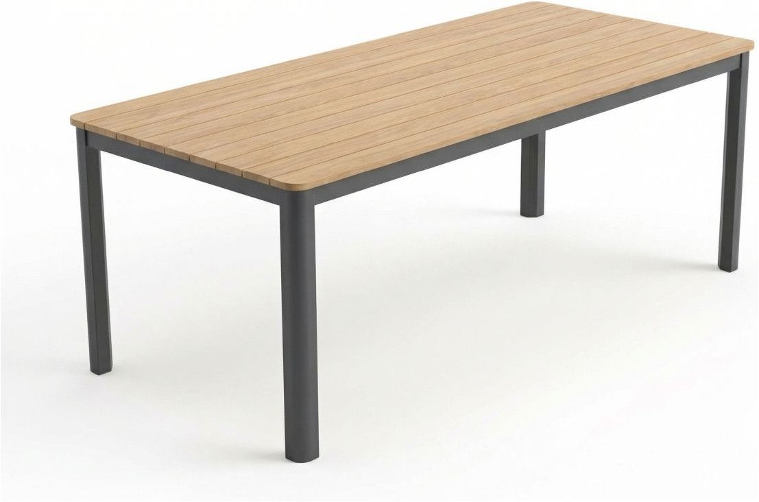 Ambiente Haus Esstisch Garten Esstisch Alu 220x95cm - grau (1-St)