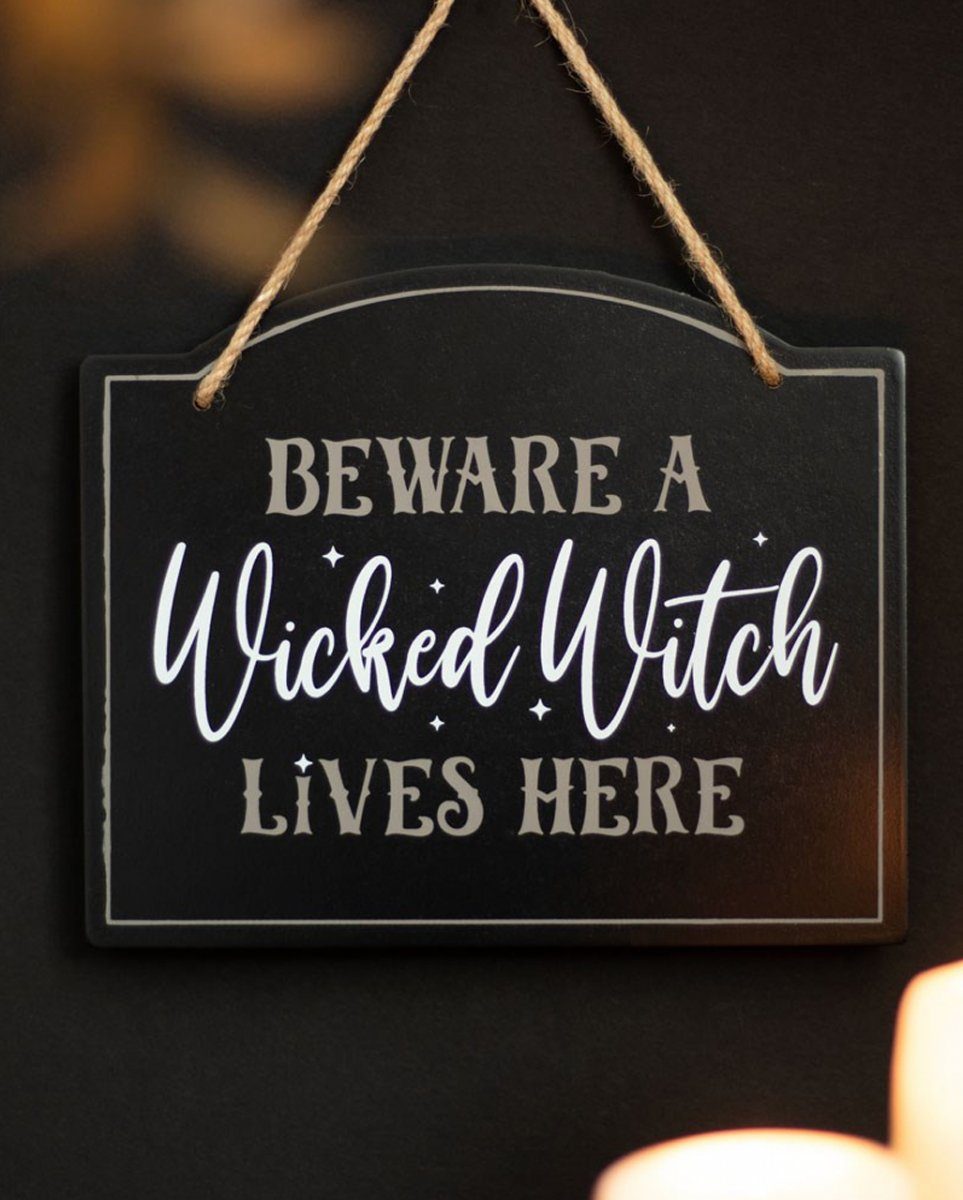 ";Beware Hal Horror-Shop Here"; Witch a Wicked Lives Dekofigur