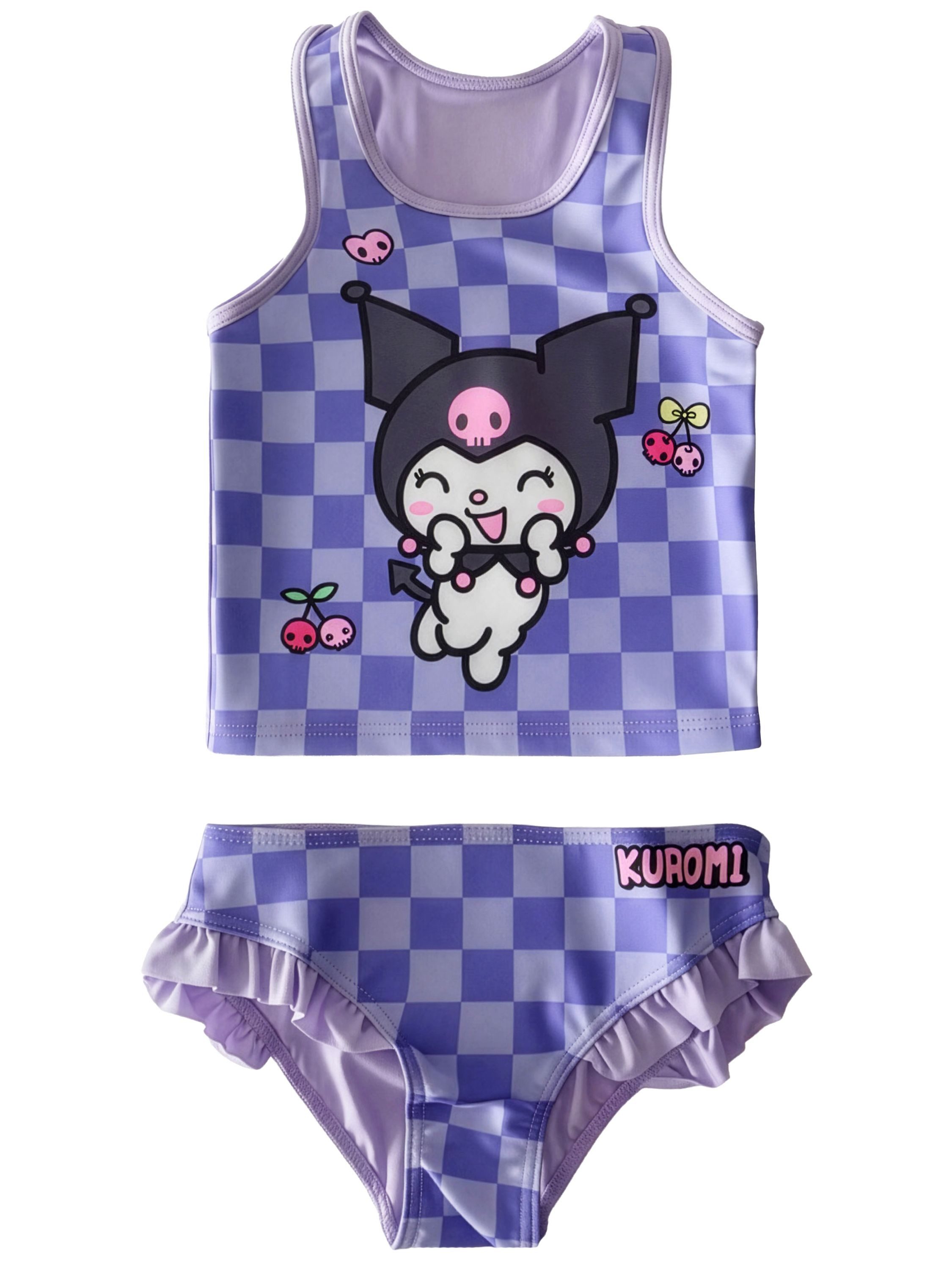 United Labels® Tankini Hello Kitty Kuromi Tankini Badeanzug mit Rüschen Zweiteiler