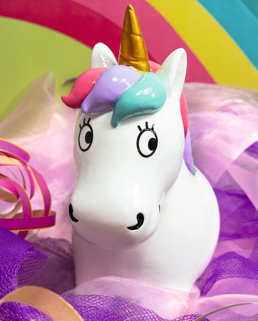 Moses. Verlag Spardose Einhorn, Kinder-Sparschwein in Einhornform, aus Polyresin
